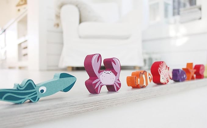 Tender Leaf Toys - Stacking Coral Reef - Colorful Wooden Stacking Coral Reef Toy Set Improving Balancing Activities Toy for Kids 18 Months+