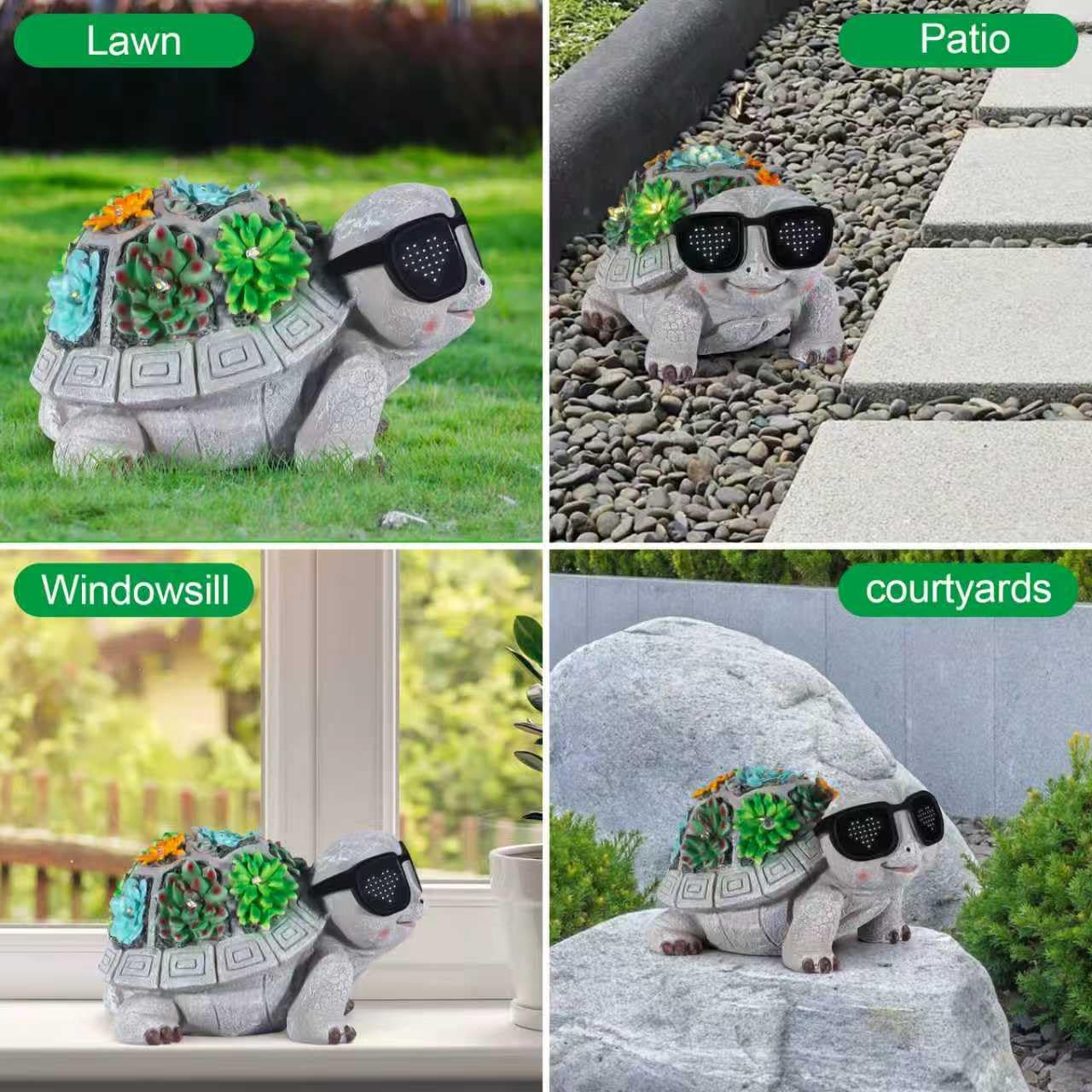 Pawatee Solar Garden Statues Turtle With Succulent And Led Lights Birthday Gifts For Women Mom Grandma Solar Outdoor Decor For Patio Backyard Yard Lawn Decoration-Unique
