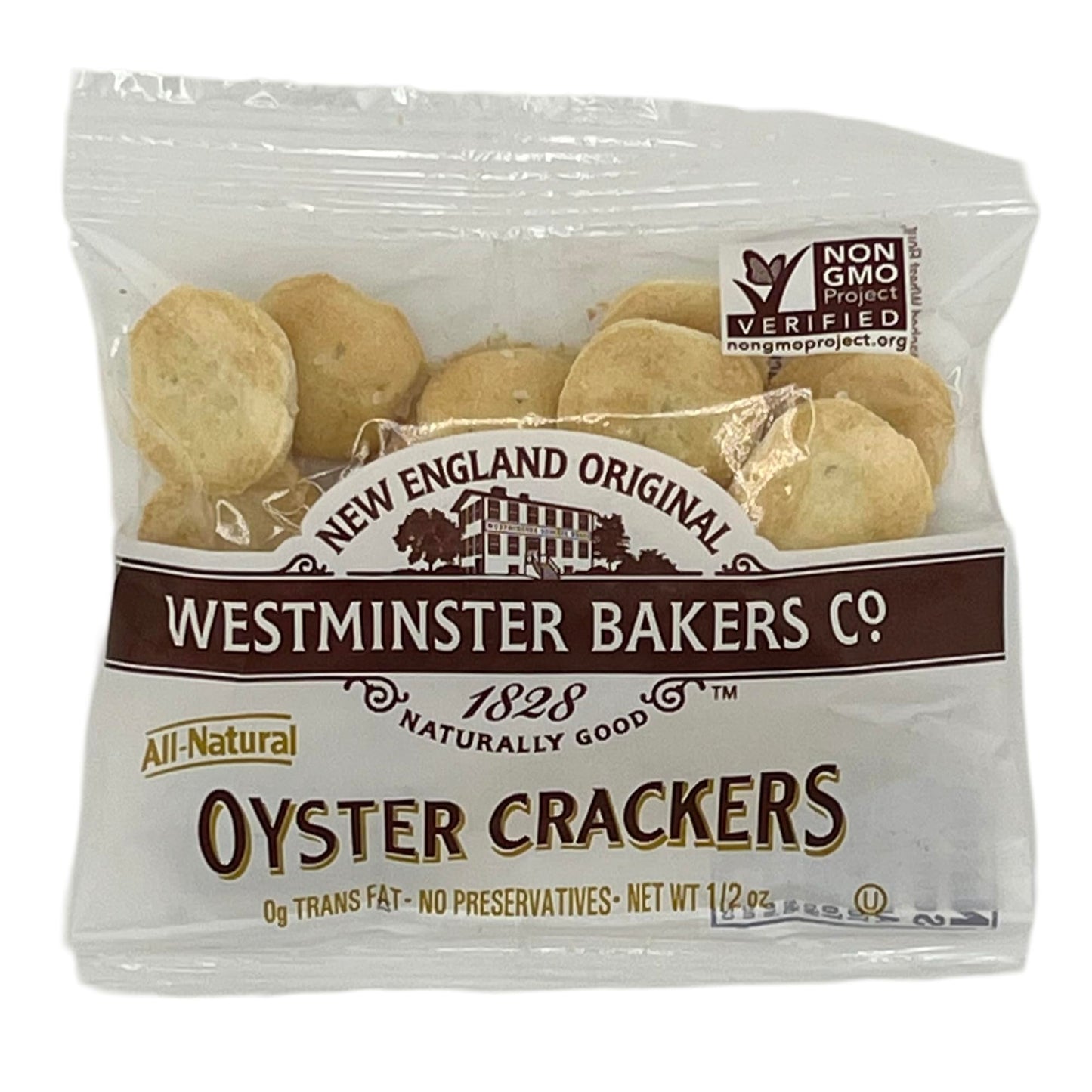 NSRONE New England Natural Bakers - Westminster Bakers Oyster Crackers Individual Packages - 40 Count (0.5 Ounce Each) - Oyster