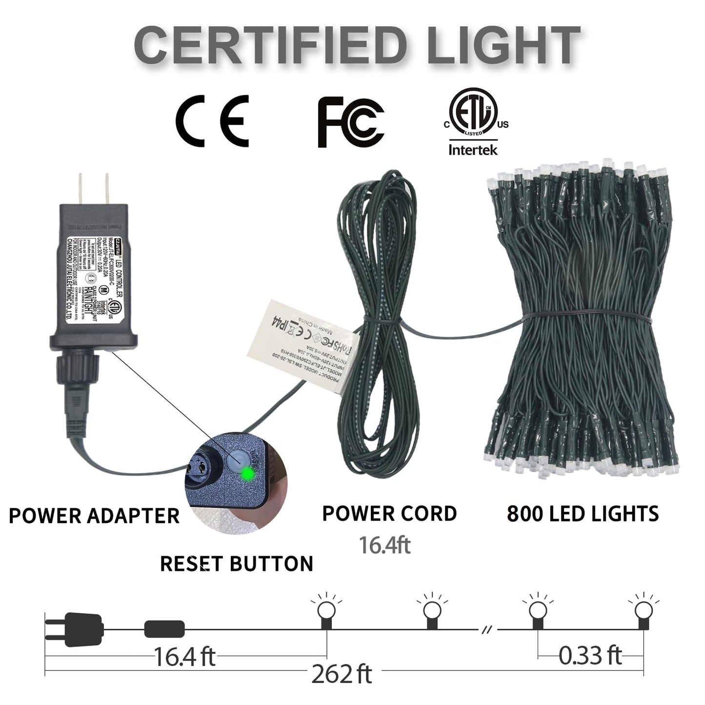 Lurious Smart Multicolor Changing Christmas Lights 262Ft 800 Rgb Leds Wifi App Control Fairy Light Rgb Dimmable Christmas Tree Lights Compatible With Alexa Ip65 Waterproof(2.4Ghz)
