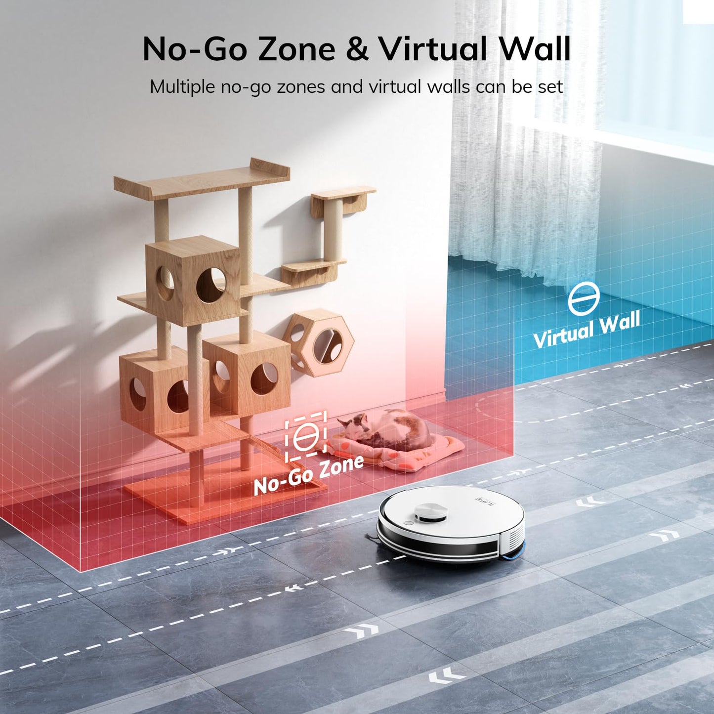 ILIFE A30 Pro Robot Vacuum & Mop, 5000Pa Suction, LiDAR Navigation, Self-Emptying, 2.4G WiFi, Ideal for Hard Floors & Medium-P