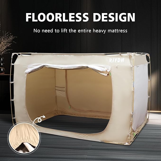 Bed Tent Bed Canopy Bunk Twin Size Tents for Adult and Kids- Portable Dream Tent Indoor Sleeping Tents 70% Blackout with 3 Doors Breathable Big Space Tents