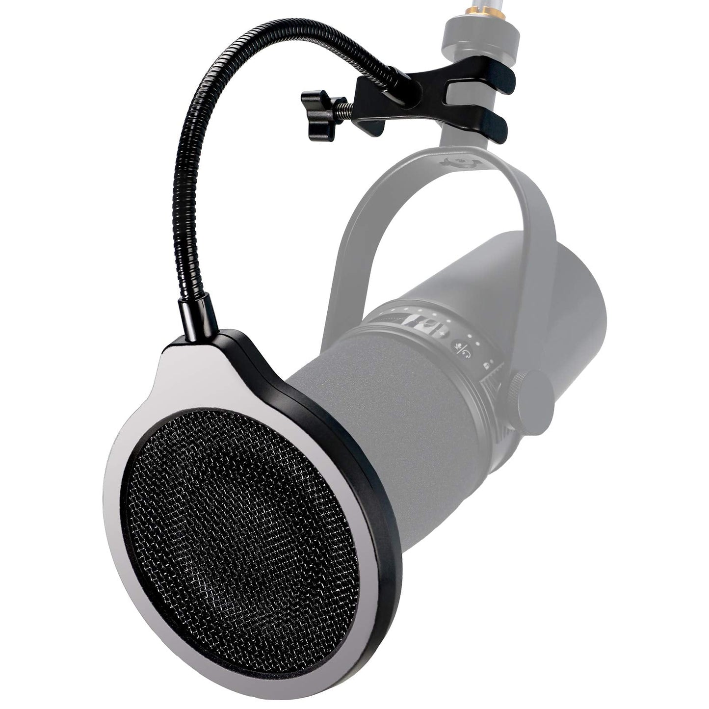 Youshares Pop Filter - 4 Inch 3 Layers Metal Windscreen With Flexible 360 Gooseneck Clip Mic Mask Shield Compatible With Shure Mv7 Mic -Like New