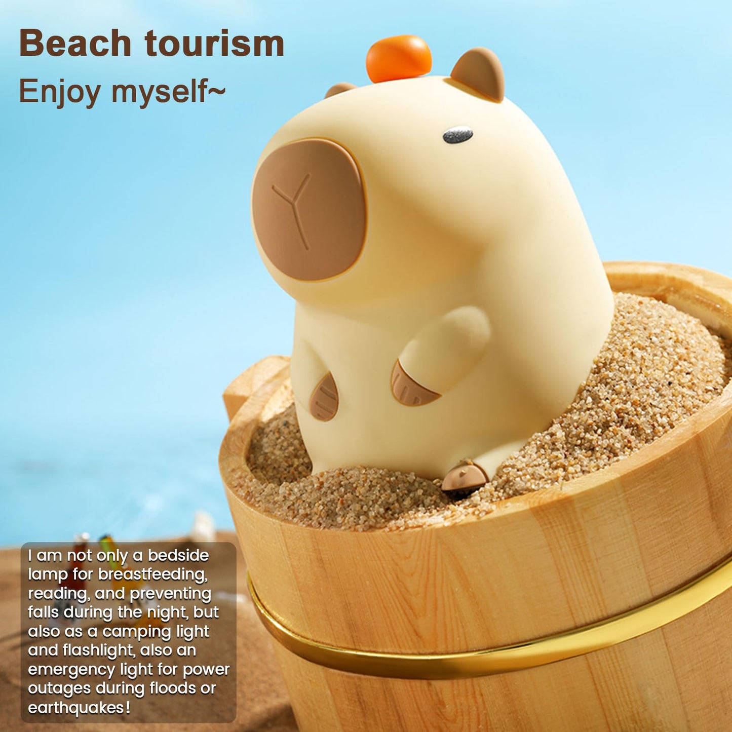 Yr Yrhh-Pet Orange Capybara Cute Night Light Led Squishy Novelty Capybara Lamp Food Grade Silicone Dimmable Nightlight Boys Girls Funny Capybara Light Light Up Capybara Gifts Room College D?Cor