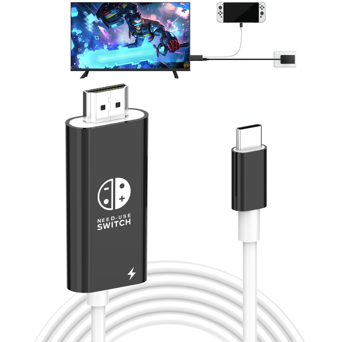 Dnkeaur USB C to HDMI Adapter Cable Compatible with Nintendo Switch, Type-C to HDMI Conversion Cable Replaces The Switch Docking