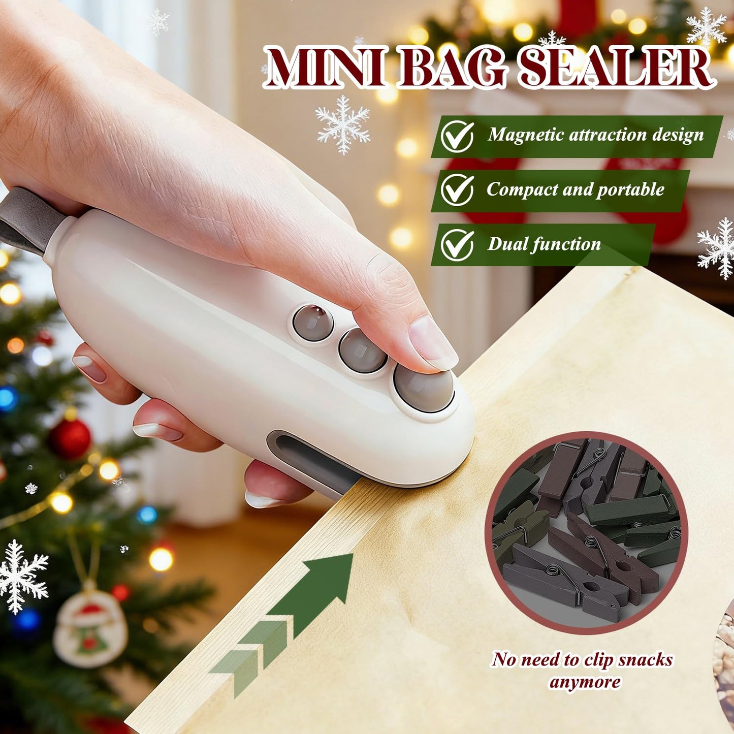 2026 Portable Handheld Vacuum Food Sealer Bag,Mini Bag Sealer, 2 in 1 Rechargeable Chip Bag Sealer Heat Sealer for Plastic Bag Snack Bag Food Storage (blue)