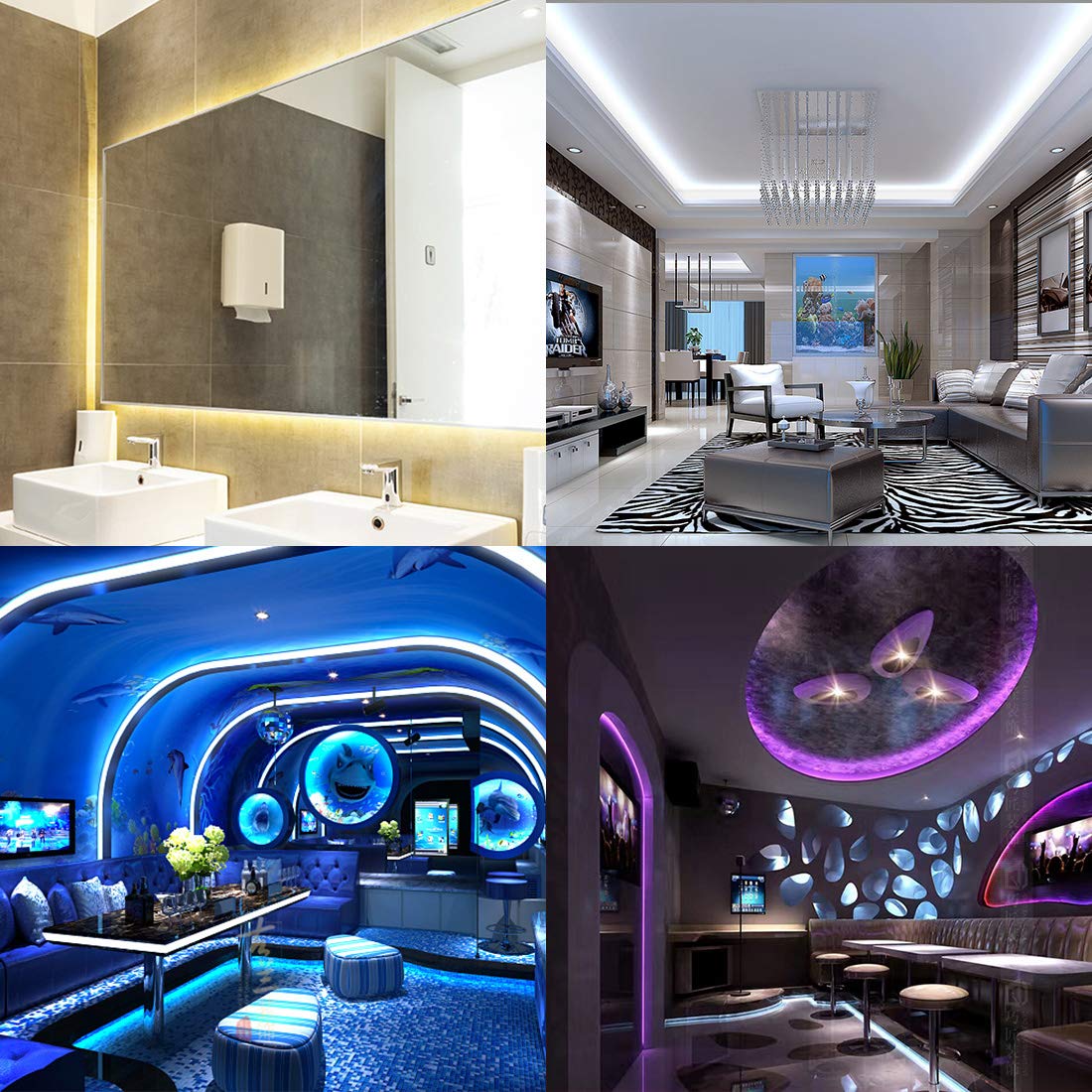 Btf-Lighting 5050 Rgbw Led Tape Light 5M 60 Leds/M, Cool White & Rgb, Ip30, White Pcb, Model 24Vrgbcw45M