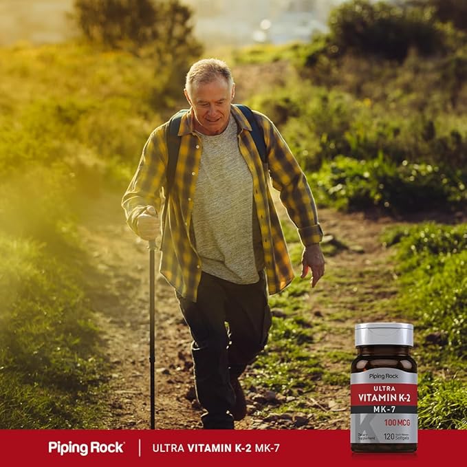 Piping Rock Vitamin K2 MK-7 | 100 mcg | 120 Softgels | Non-GMO, Gluten Free Supplement