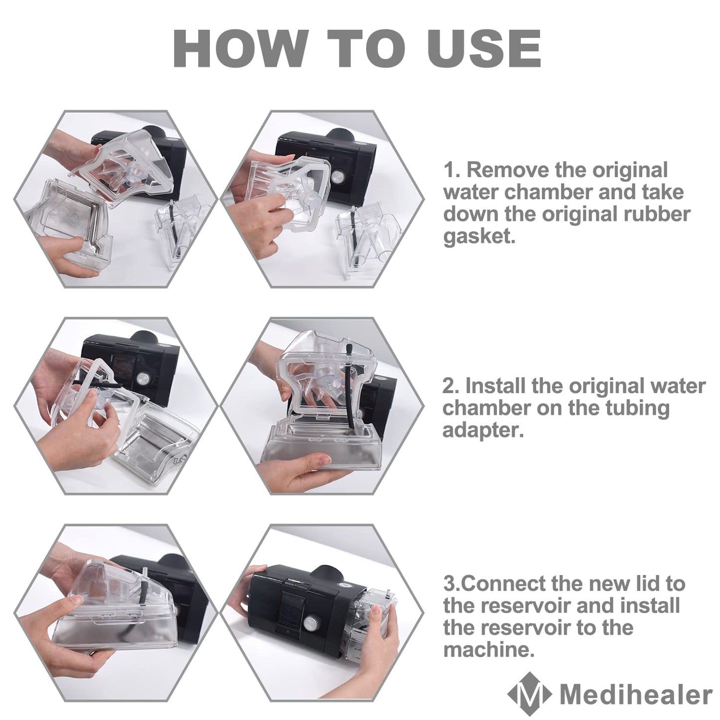 2 Pack Tubing Adapter for AirSense 10 and AirCurve 10 Series, Including 2PCS Tubing Adapter And 4PCS Silicone Tubing, Great-Value Supplies By Medihealer.