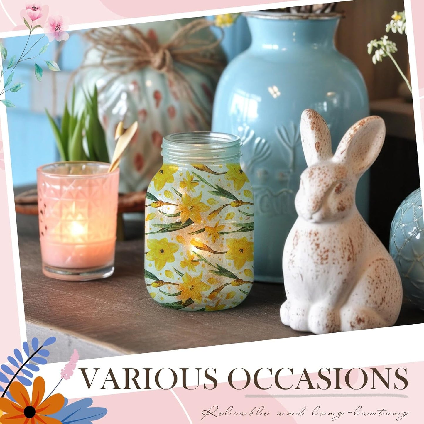 Crtiin 20 Pack Assorted Floral Napkins for Decoupage Toilet Napkins Flower Cocktail Decorative Paper for Birthday Party Beautiful Gorgeous, 20 Styles Each 6.5 inches(Style 2)