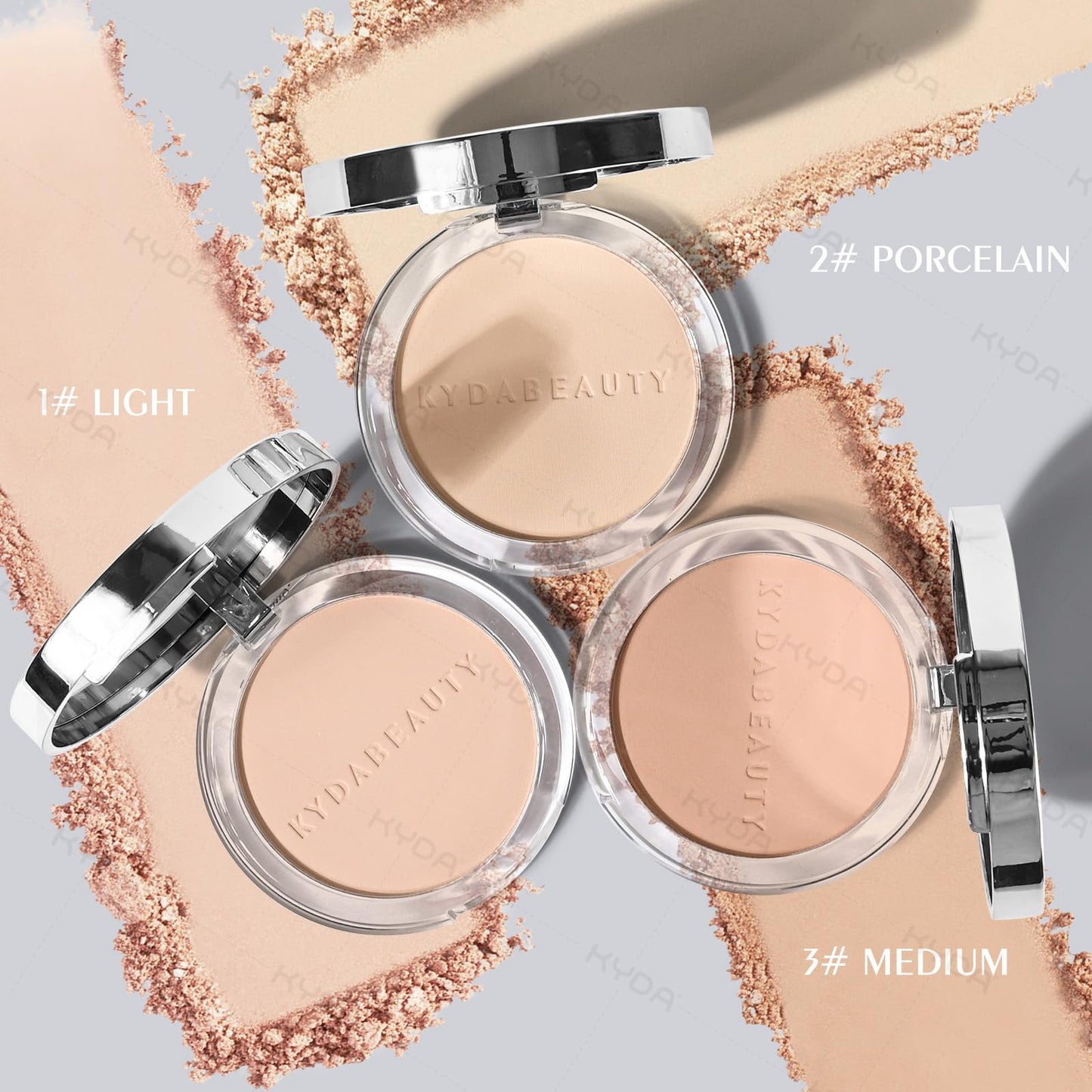 KYDA Mineral Powder, SPF 35, 4-in-1 Mineral Pressed Powder Foundation with Concealer and Setting, Matte Weightless Pressed Found
