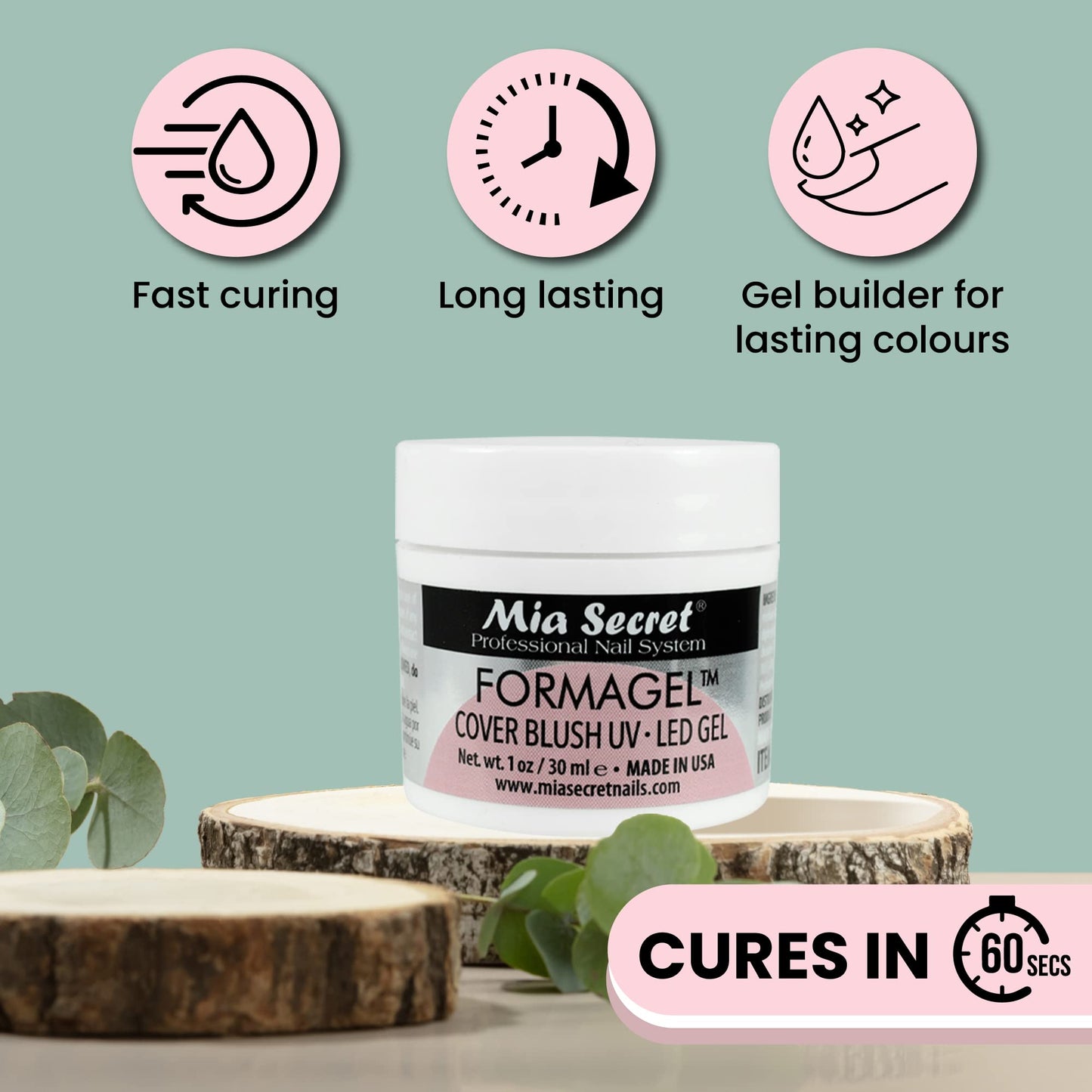 Mia Secret Nudes 1oz Formagel Gel Nail Builder - UV Led Gel - Cover Blush - Cover Tan - Candy Pink Pick Yours (Cover Blush)