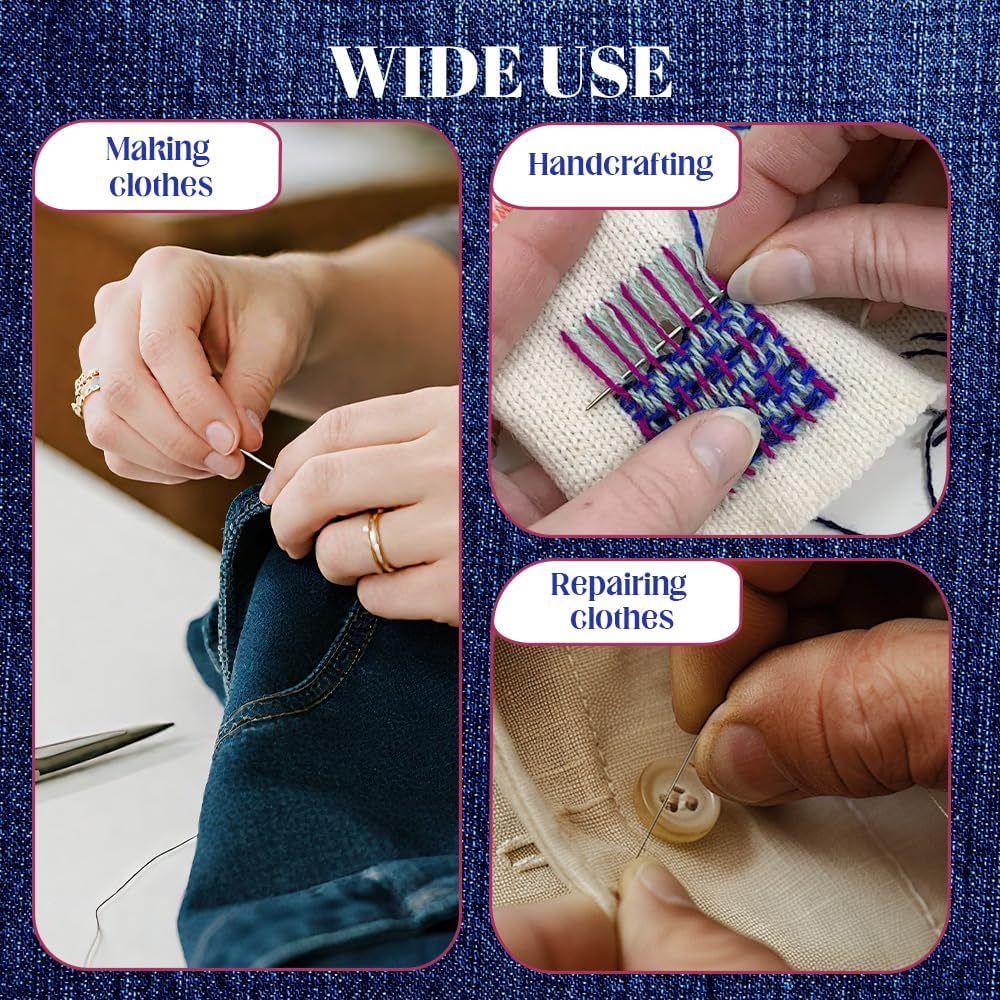 37PCS Sewing Tool Set, 2026 New Big Eye Steel Sewing Needles Kit, Stainless Steel Needles for Hand Sewing Kit, Portable DIY Hand Made Craft Set for Handcraft Lovers (37 Pcs)