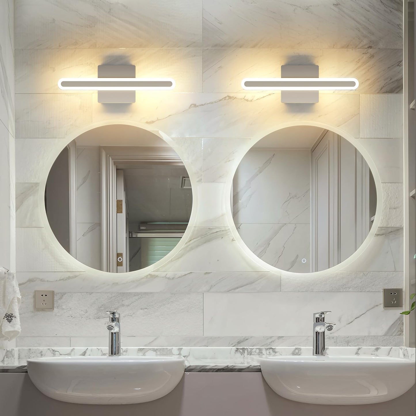 Joosenhouse 15.7 Inch Brushed Nickel Vanity Light For Bathroom - 5Cct Dimmable Led Light Bar 16W Hardwired Mirror Light Adjustable Brightness Modern Bathroom Lighting