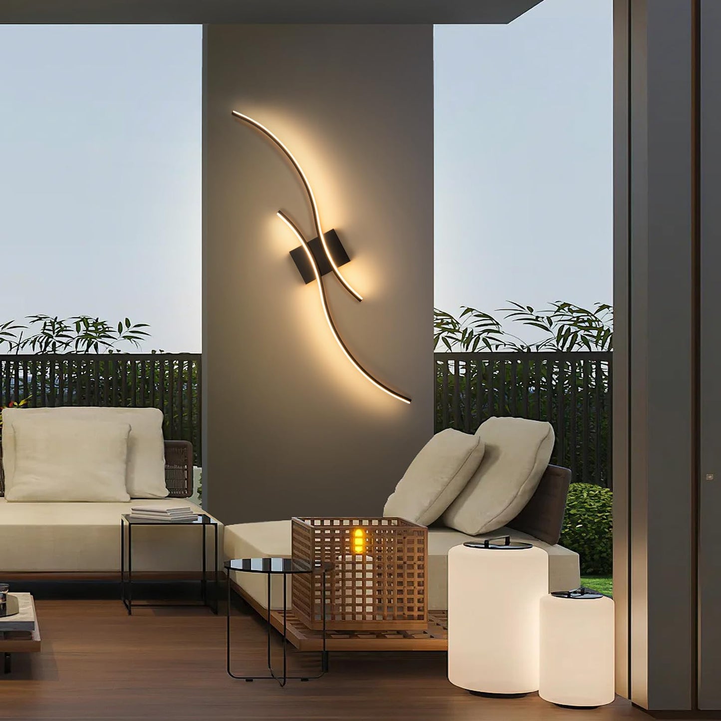 Caneoe Modern Led Wall Light Sconce, 39 Black Aluminum, Warm White 3000K, Ideal For Bathroom, Living Room, Bedroom, Hallway