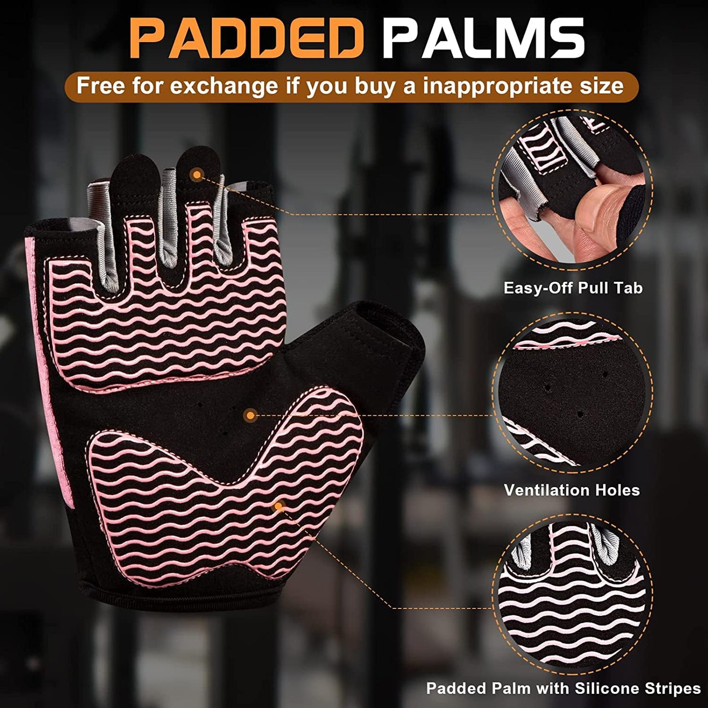 Sunnx Gym Gloves - Fingerless, Breathable, Multi-Sport Workout Gloves for Weightlifting, Cycling, Climbing & More