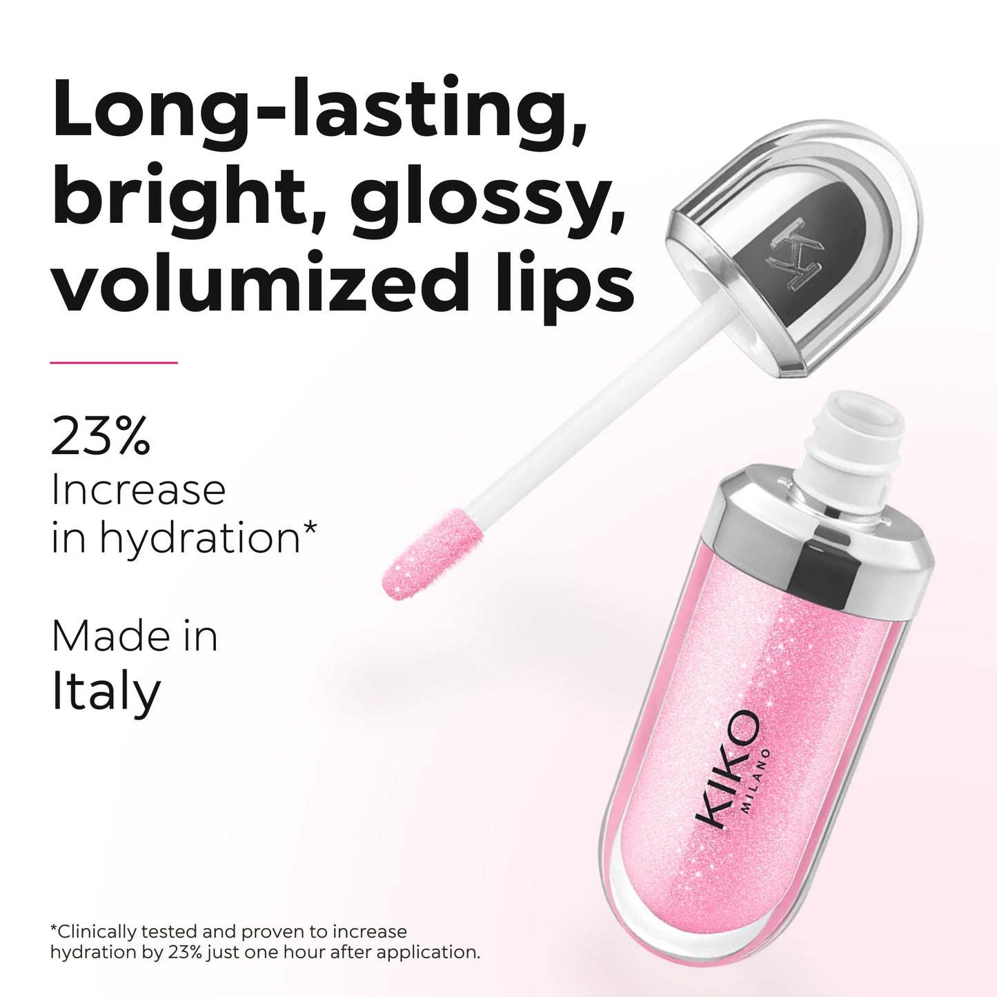 KIKO Milano 3D Hydra Lip Gloss - High Shine, Hydrating, Plumping, Non-Sticky, Moisturizing Lip Makeup - 13 Fire Red - 6.5ml