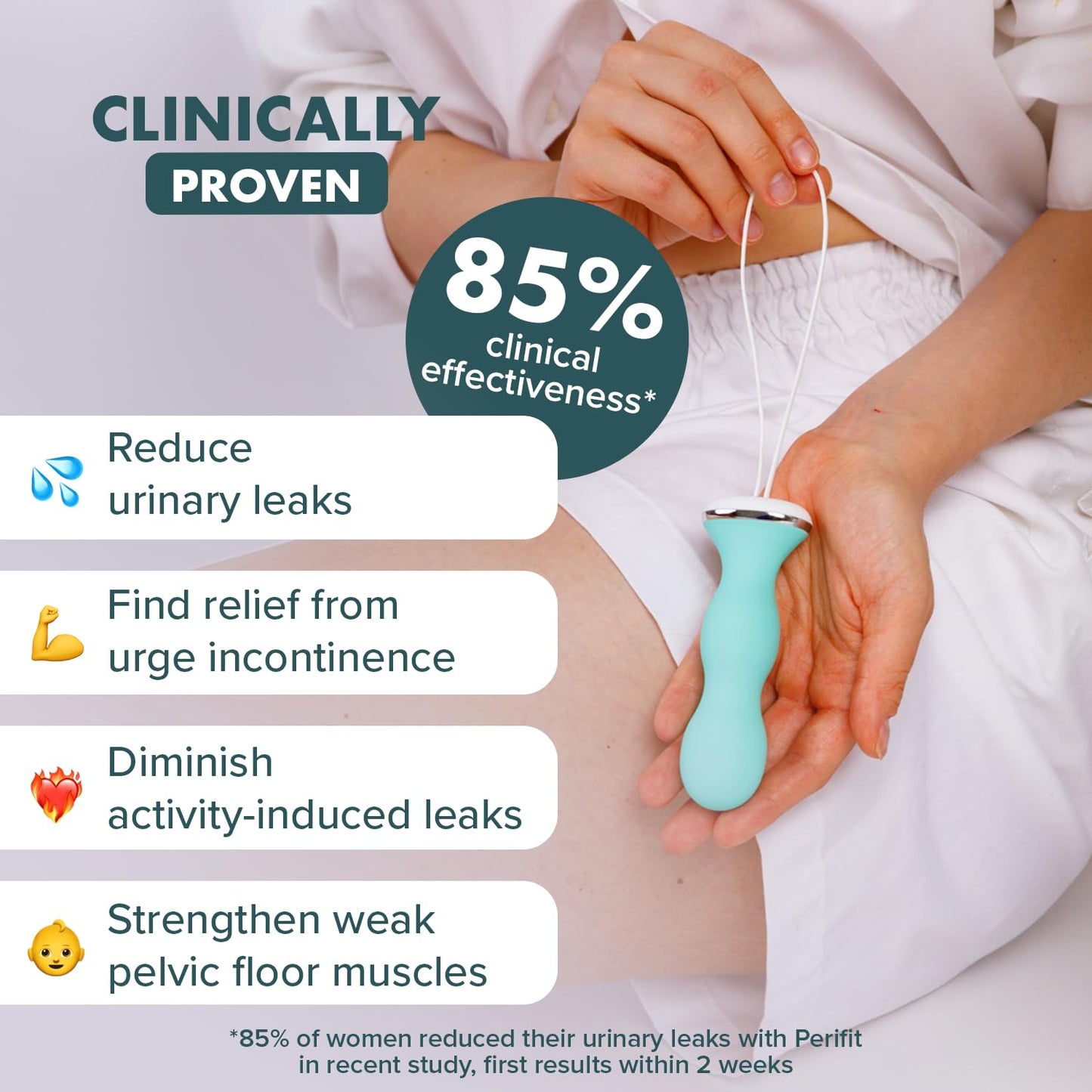 Perifit - Pelvic Floor Exerciser with App | Kegel Trainer | Strengthen Your Pelvic Floor, get Better Bladder Control, Stronger Pelvic Support (Pink)
