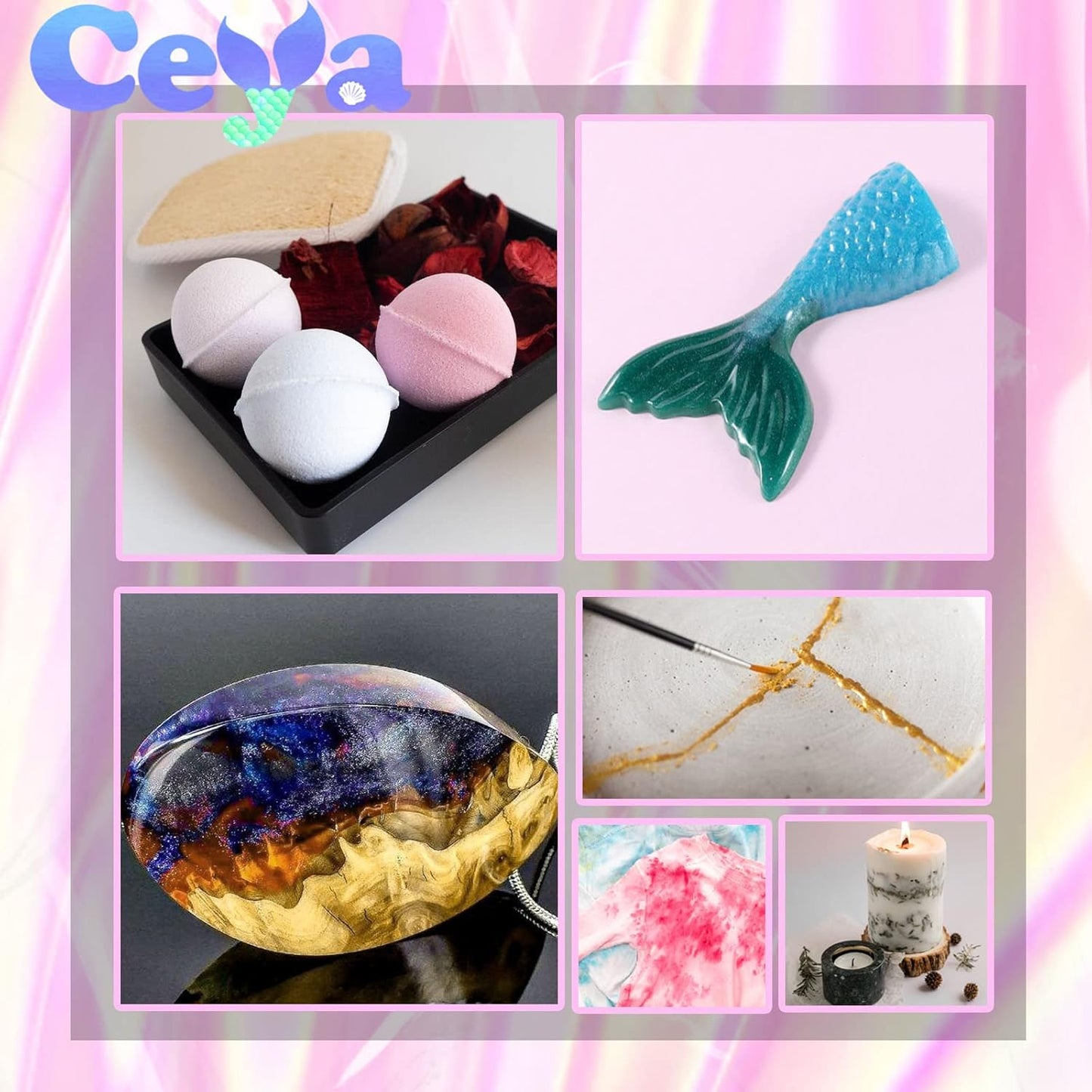 Ceya Mica Powder, 5.3oz/ 150g Ocean Blue Pearlescent Effect Colorant Pigment Powder for Epoxy Resin,Tumblers, Slime Bath Bomb, Soap Dye, Slime, Candle, Resin Crafting, Paint, Jewelry, Nail Polish