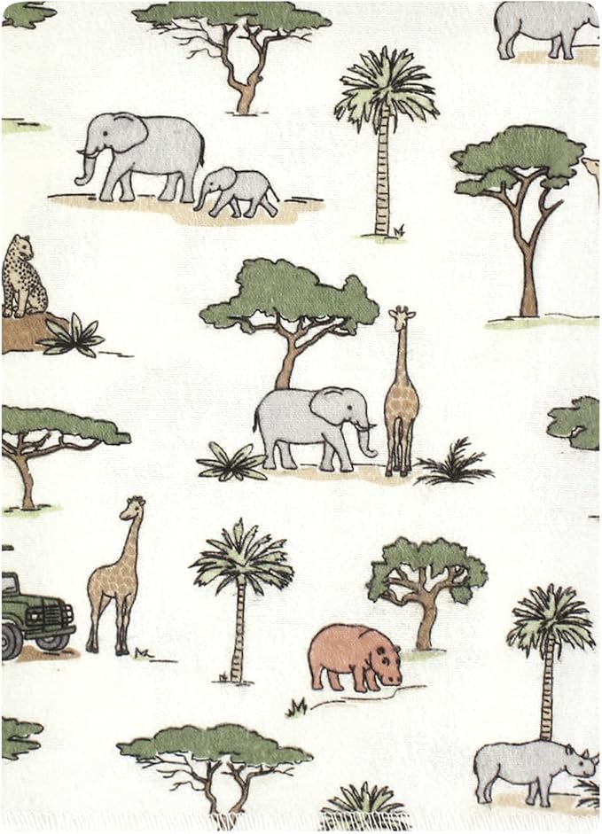 Luvable Friends Hudson Baby Flannel Burp Cloths 12pk, Jungle Safari