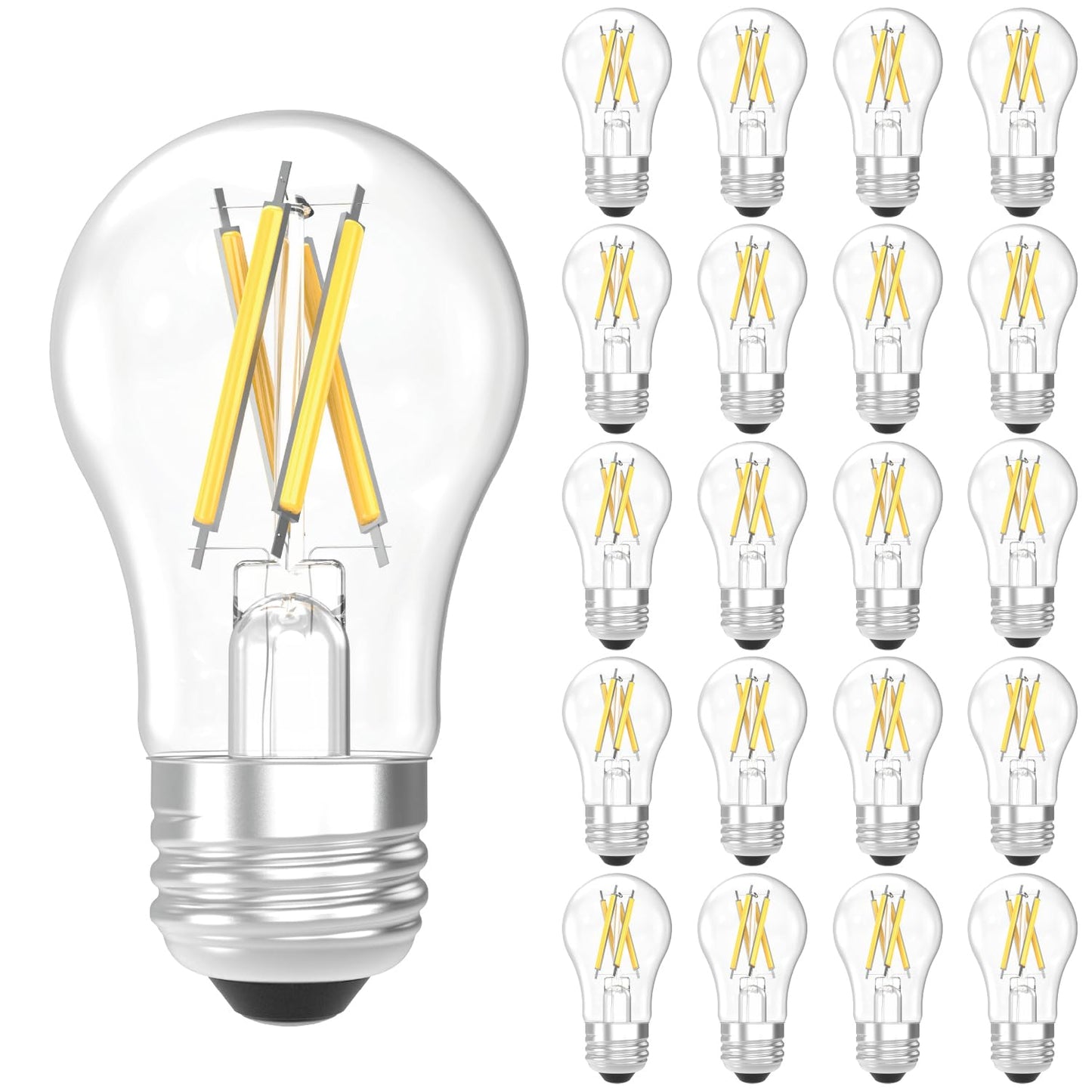 Sunco 20 Pack A15 Light Bulb LED, Edison Style Bulb, Dimmable Vintage Filament Lighting, 800 LM, 7W (60W Equivalent), 5000K Dayl