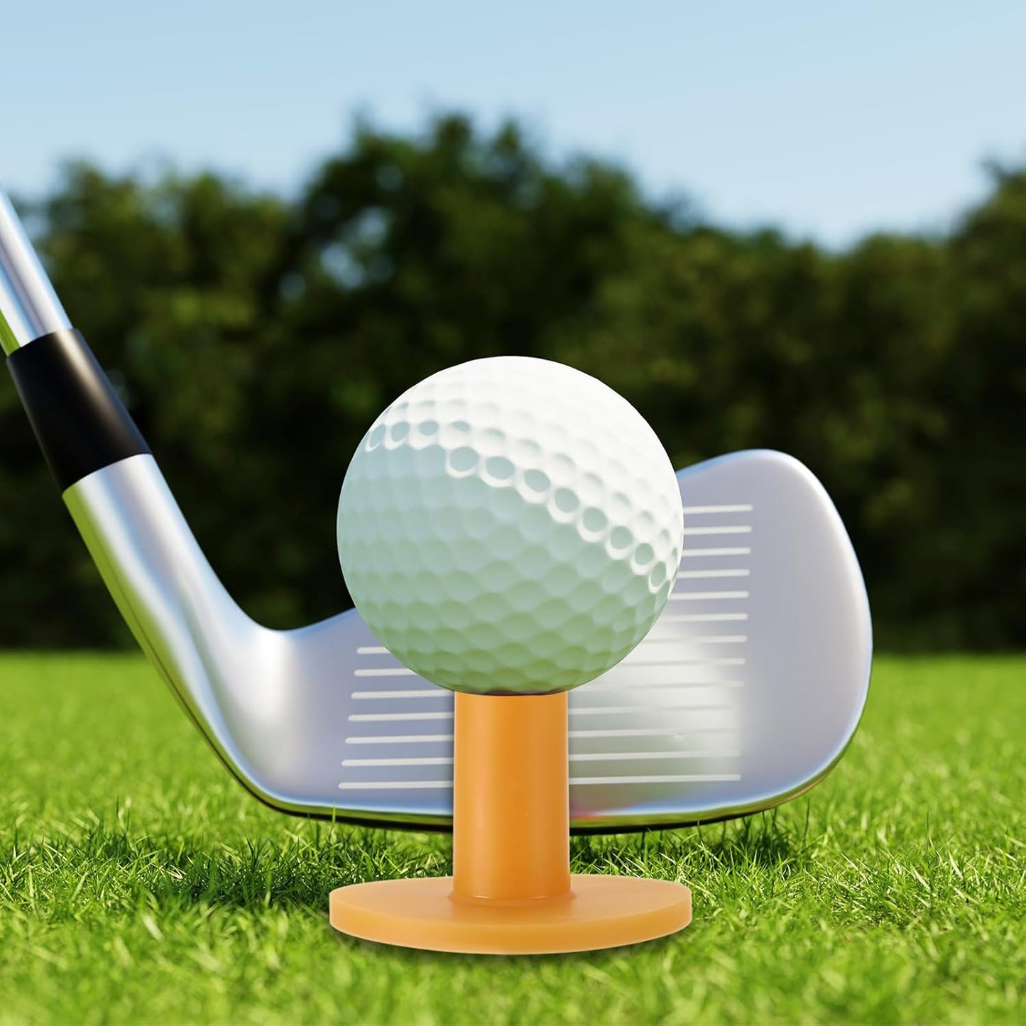 PATIKIL 1.5 Inch Rubber Golf Tee, 1 Set Tall Training Driving Range Tee Stable Ball Holder for Outdoor Indoor Hitting Mat, White, Black, Yellow