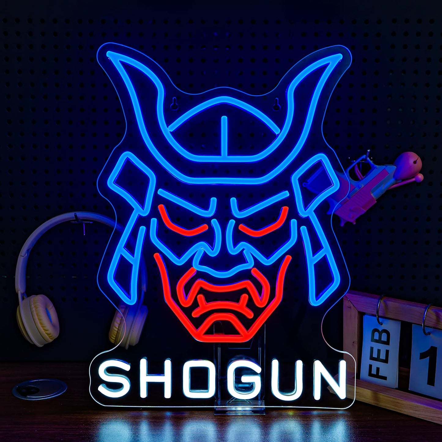 NXYX Japanese Anime Mask LED Neon Sign Light for Gamer Room Bar Tattoo Studio Wall Decor Mask Hannya Neon Sign for Boys Bedroom