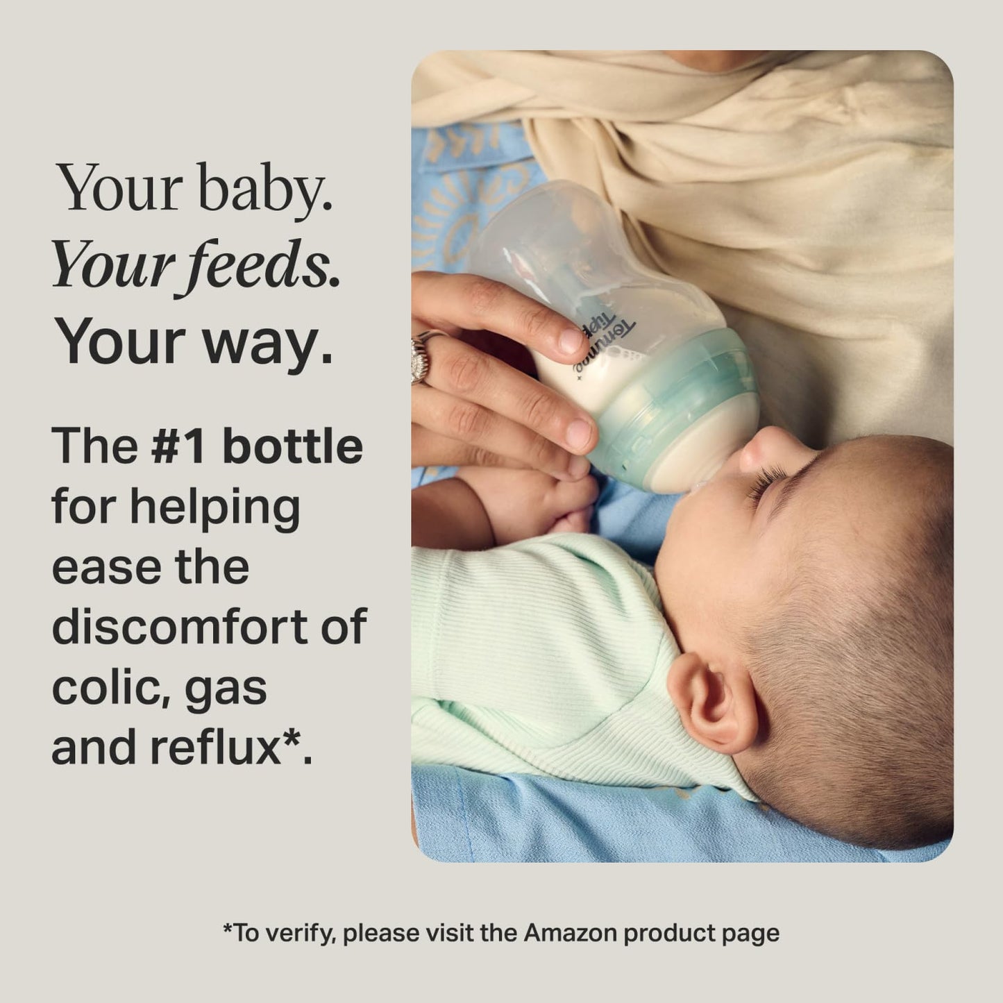 Tommee Tippee Advanced Anti-Colic 9 oz BPA Free Baby Bottles, Newborn 0+ Months, Slow Flow Breast-Like Nipple, Unique Design Keeps Air Away from Milk and Baby, Clear, Pack of 2