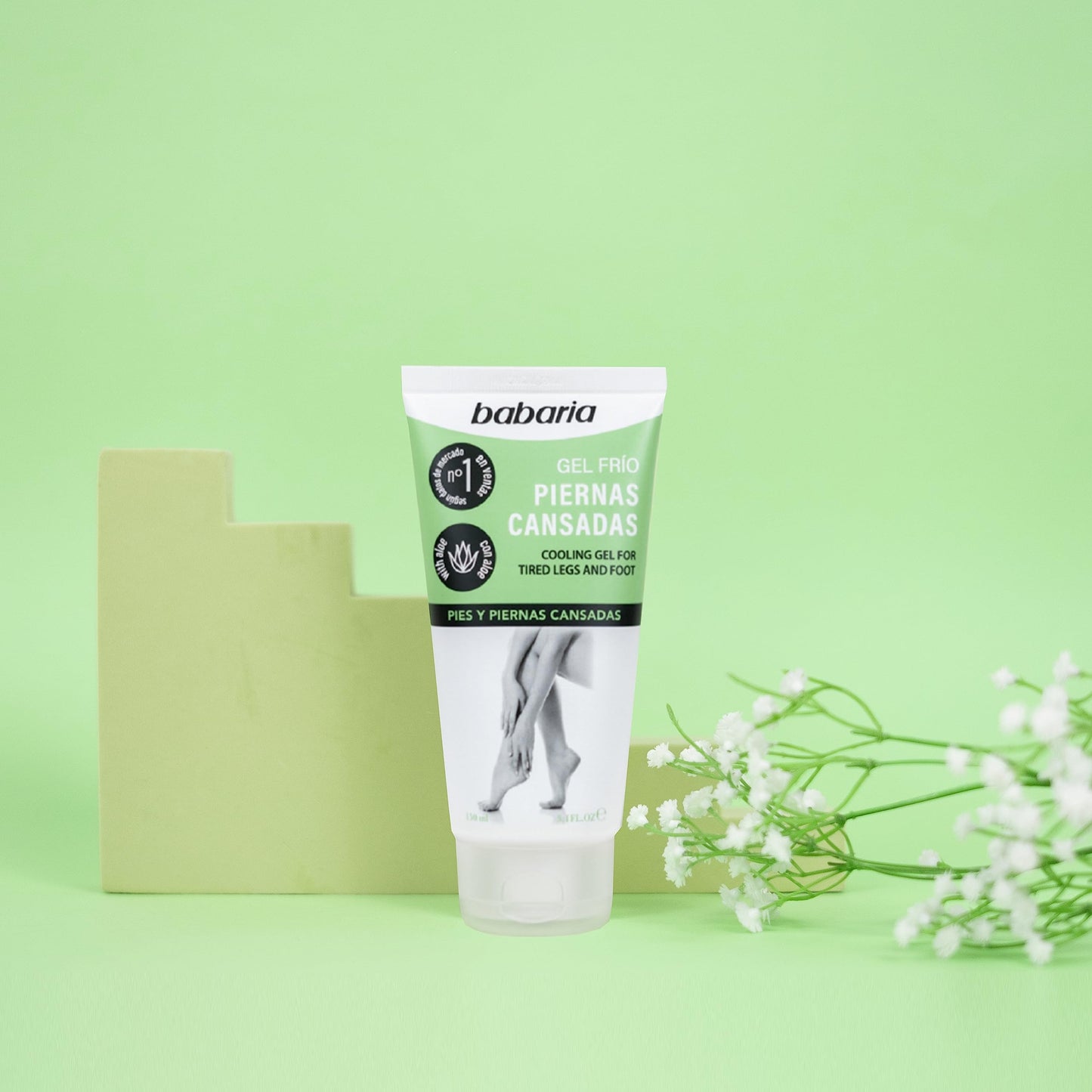 Babaria Cooling Gel for Legs and Feet - Calming and Softening Effect - Provides Regenerating and Soothing Properties - Infused w