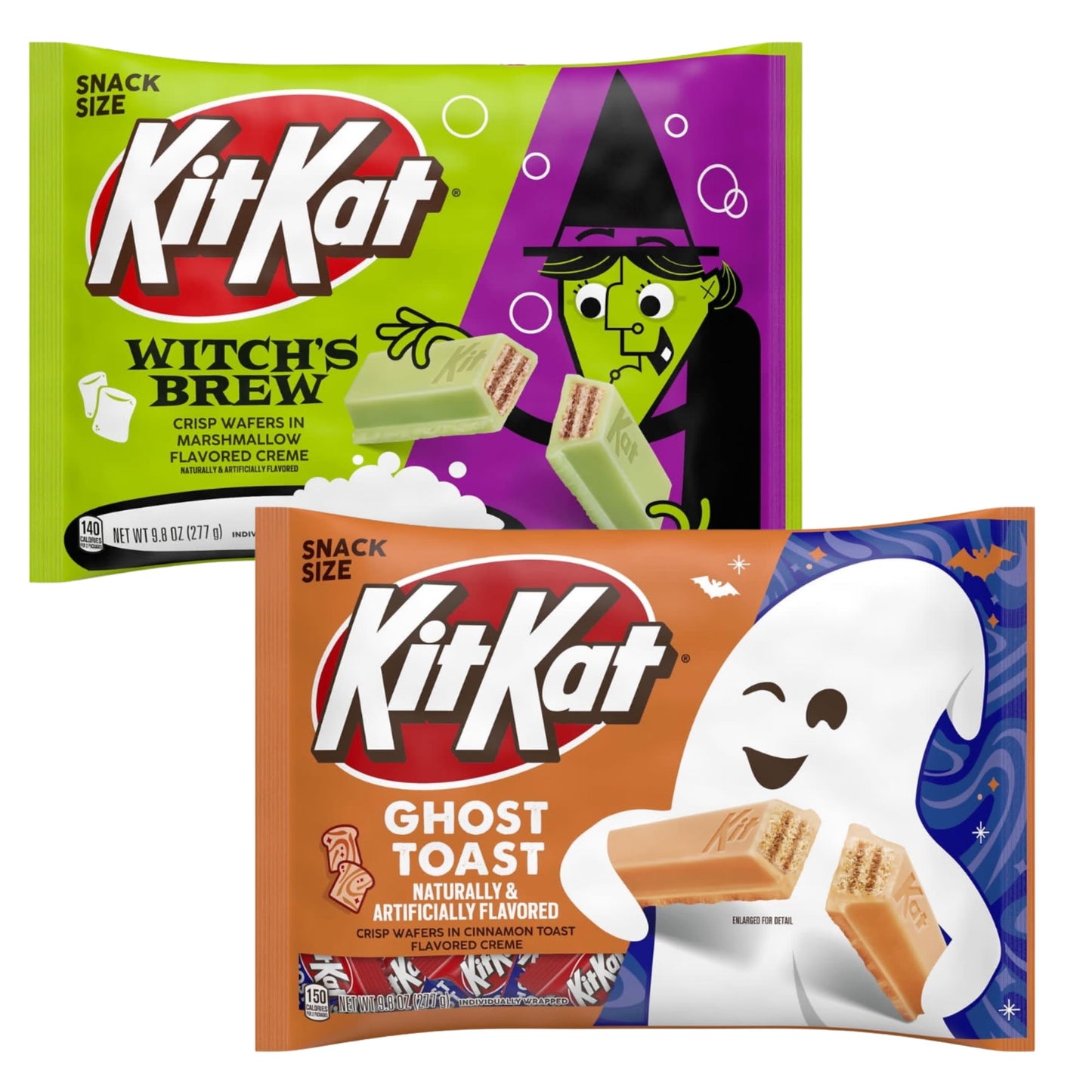 Kit Kat Halloween Candy Bundle Witchs Brew and Ghost Toast Snack Size Limited Edition 2 Bags