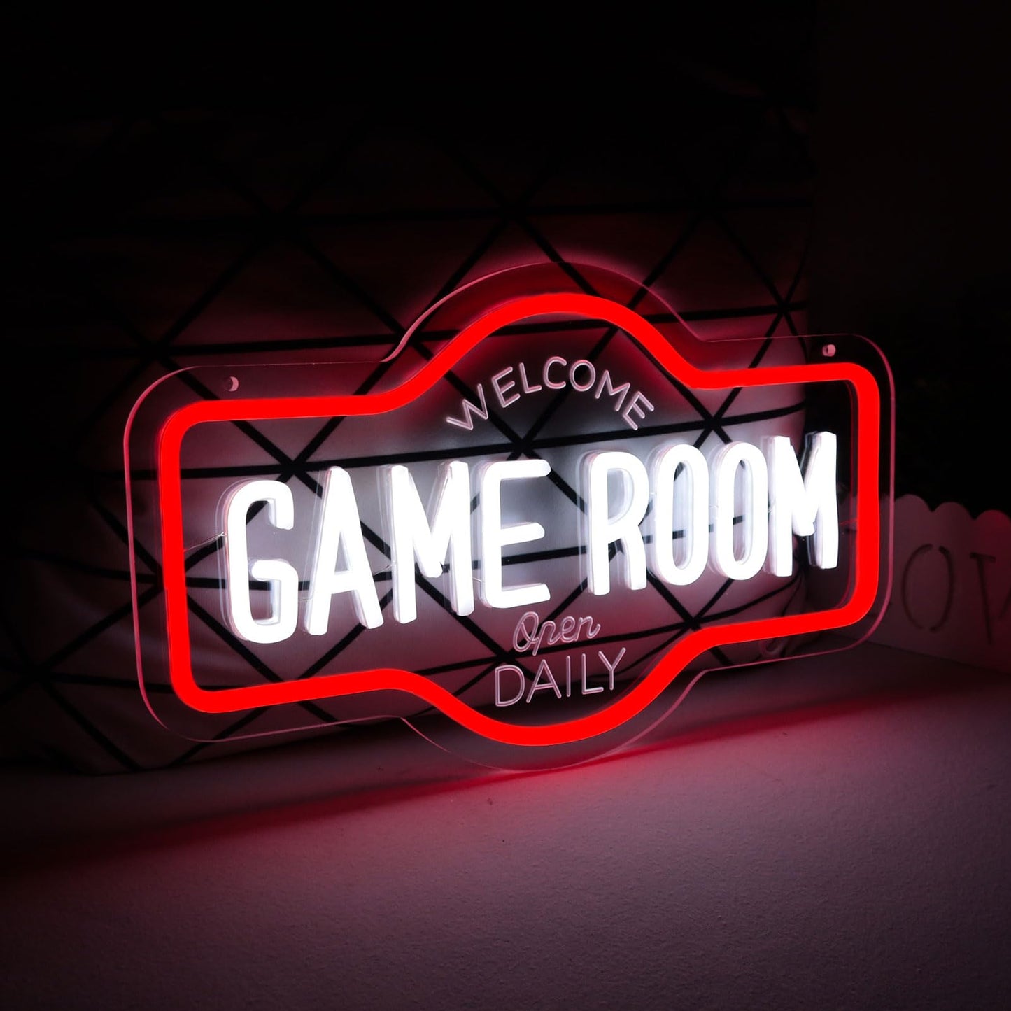Wittyrhe Game Room Neon Sign Welcome Game Room Open Daily Neon Lights Wall Decor For Internet Cafe Gaming Room Man Cave Bedroom Gift Art For Boys Girls-16.93 X 9.92 In-Usb Powered-Acrylic