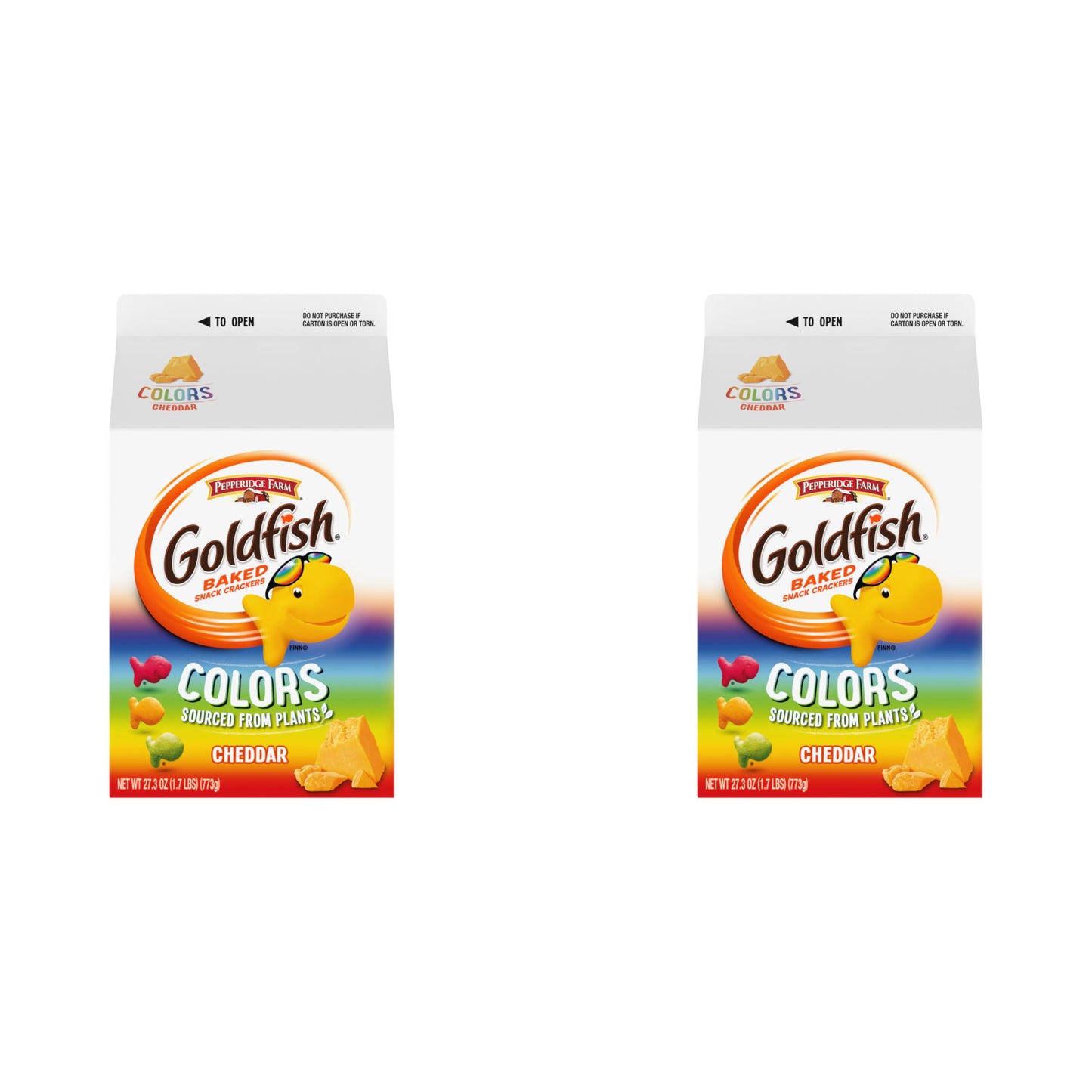 Goldfish Colors Cheddar Cheese Crackers, 27.3 oz Carton (Pack of 2)