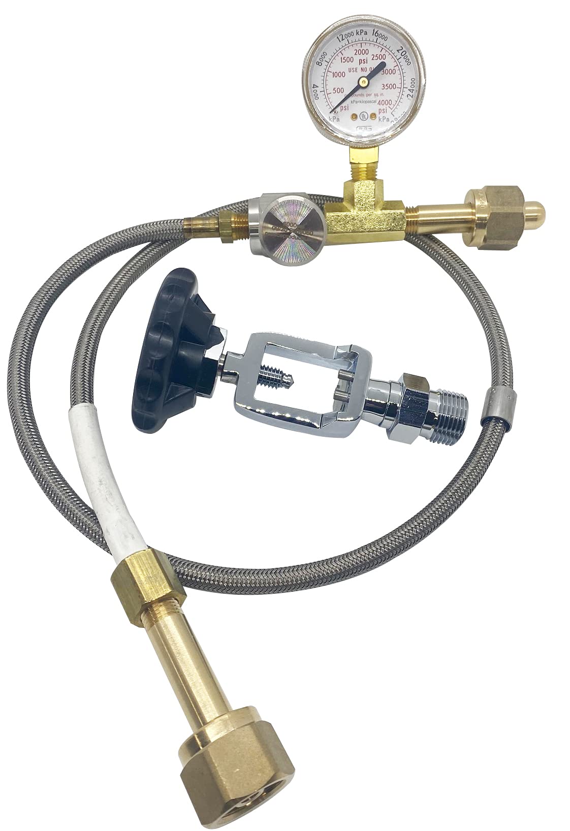 Deluxe Oxygen Transfill Hose Adaptor CGA540 CGA870 Aviation Veterinary Medical