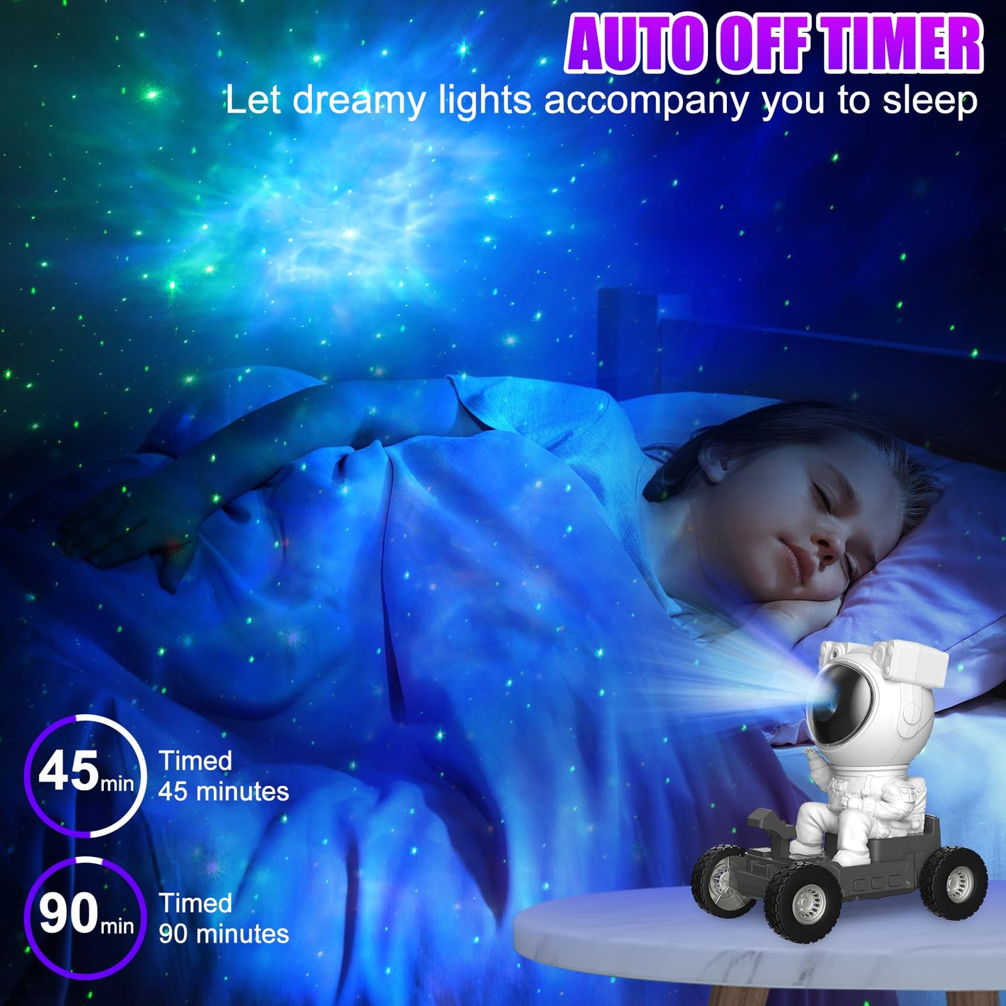 FLITI Astronaut Star Galaxy Projector Light 2.0, 8 HD Nebula Effects, Timer, Plastic, White-a, Model TG-006, Bedroom Night Light
