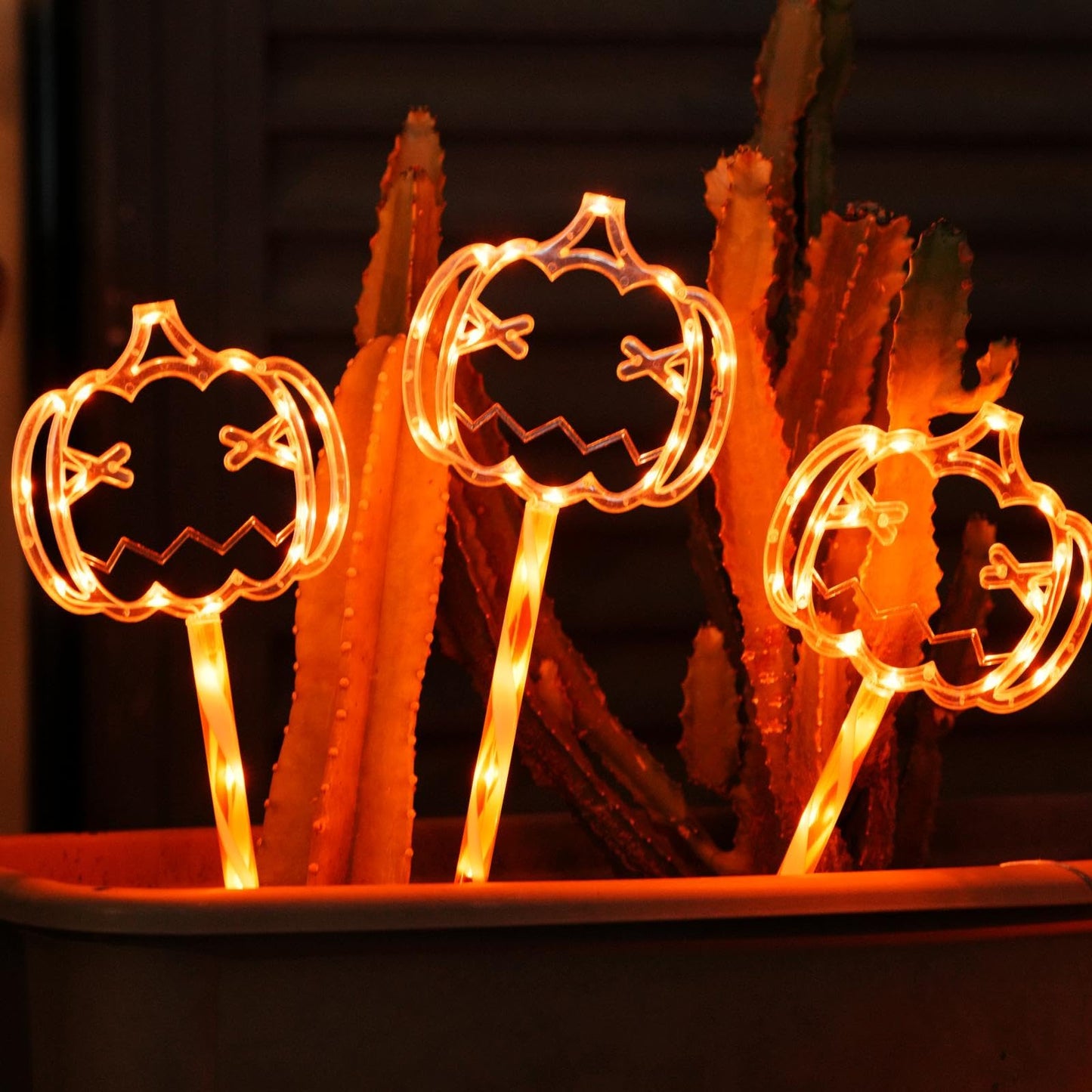 Lolstar Halloween Decorations 5 Pack Halloween Pathway Lights Jack-O-Lantern Orange Pumpkin Lights For Walkway Sidewalk Garden Yard Lawn Porch Patio Outdoor Decor With Timer & 8 Lighting Modes