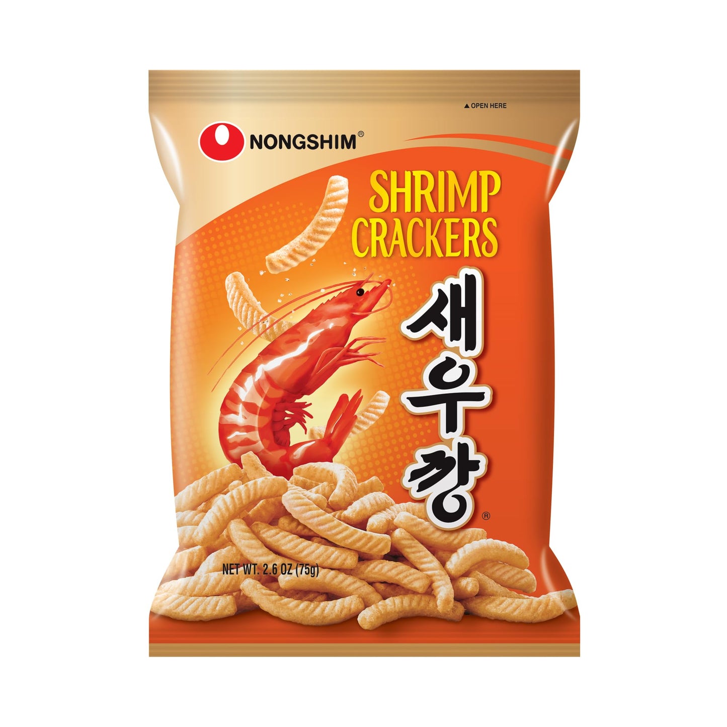Nongshim Shrimp Crackers, Original Flavor, Crispy Baked Korean Snack, 2.6 oz Bags (Pack of 20) - PACKAGING MAY VARY