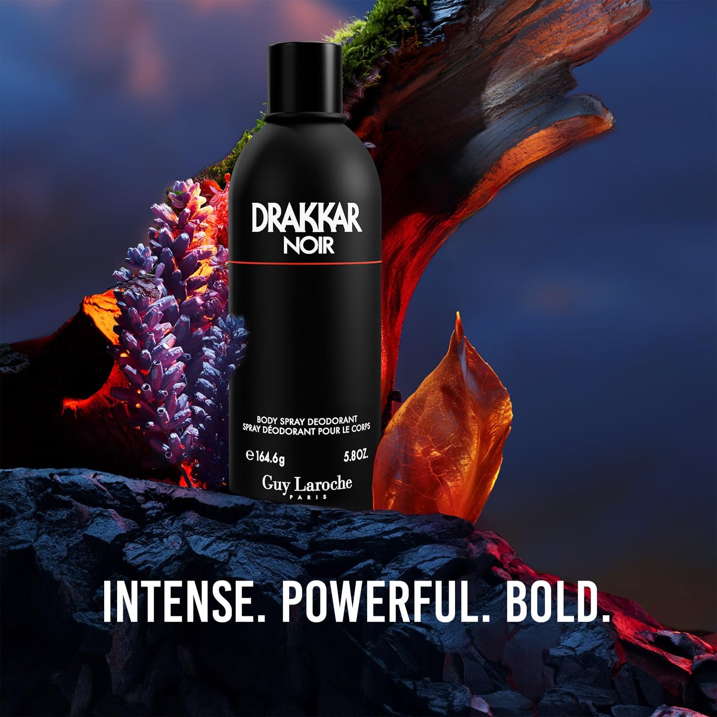 Guy Laroche Drakkar Noir, Iconic Designer Fragrance, Intense & Powerful Body Spray, Fougere Blend & Aromatic Spices, Long Lasting Mens Cologne, Day and Evening Scent, 5.8 Fl. Oz.