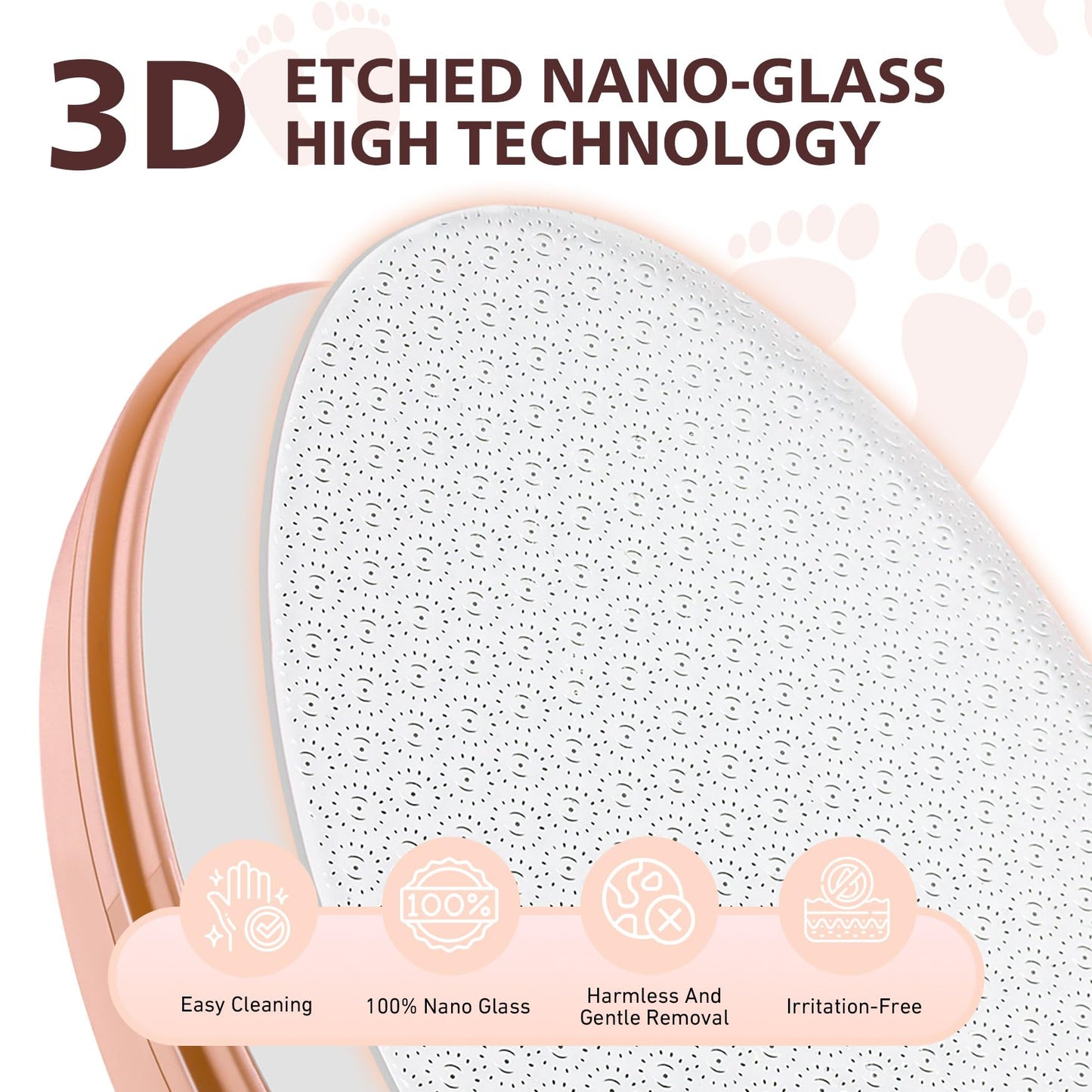 BALUCA Glass Foot File Callus Remover for Feet - Nano Glass Foot Scraper Scrubber Dead Skin Removal for Cracked Heels,Profession
