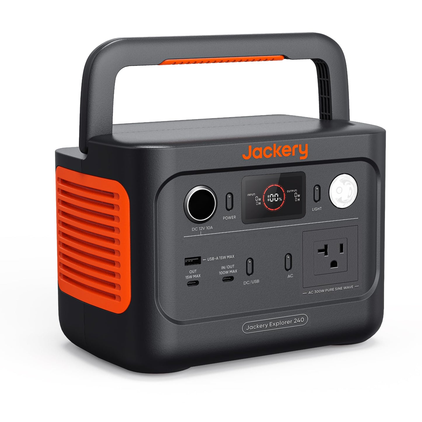 Jackery Explorer 240 v2 Portable Power Station, 256Wh LiFePO4 Battery with 300W AC/100W USB-C Output, 1Hr Fast Charging, Versatile Scenarios-Outdoor/Camping/RV/Travel/Emergency Backup -Like New