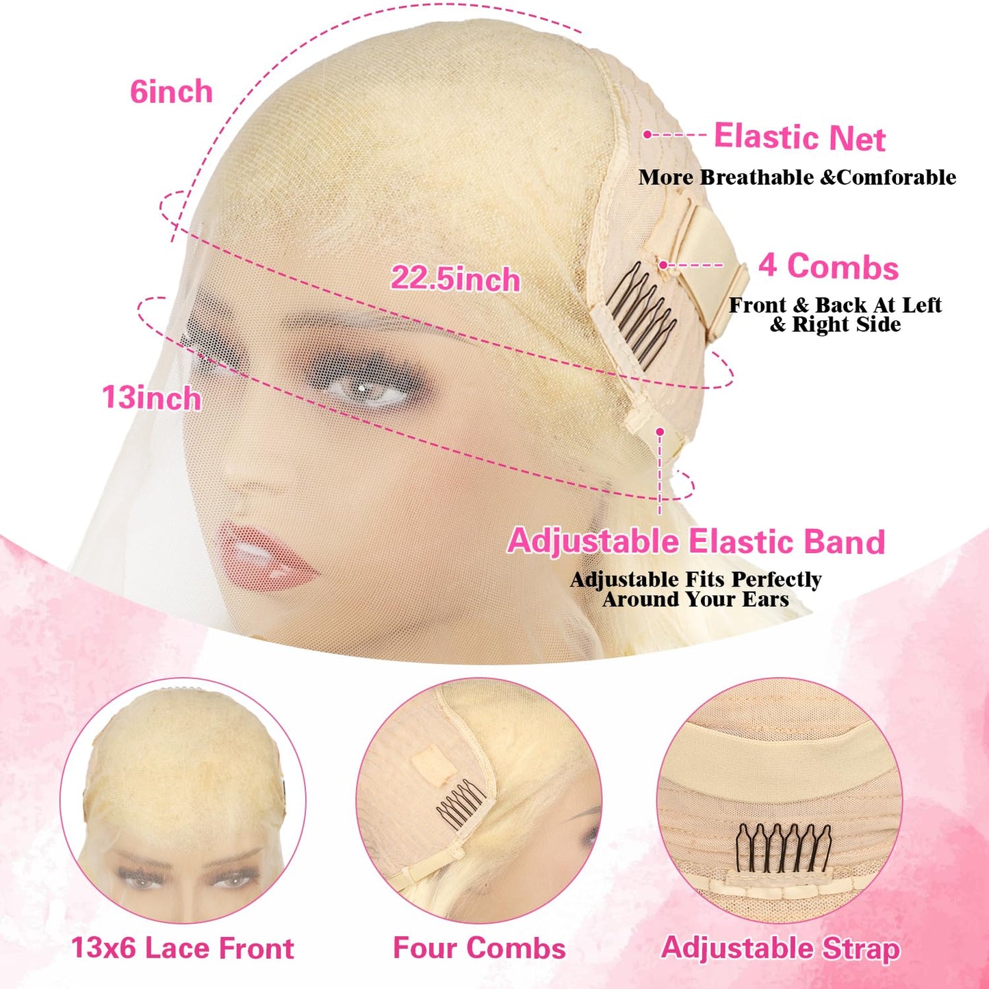 BZN 613 Lace Front Wig Human Hair 13x6 HD Transparent Body Wave 26 Inch Wigs 200 Density