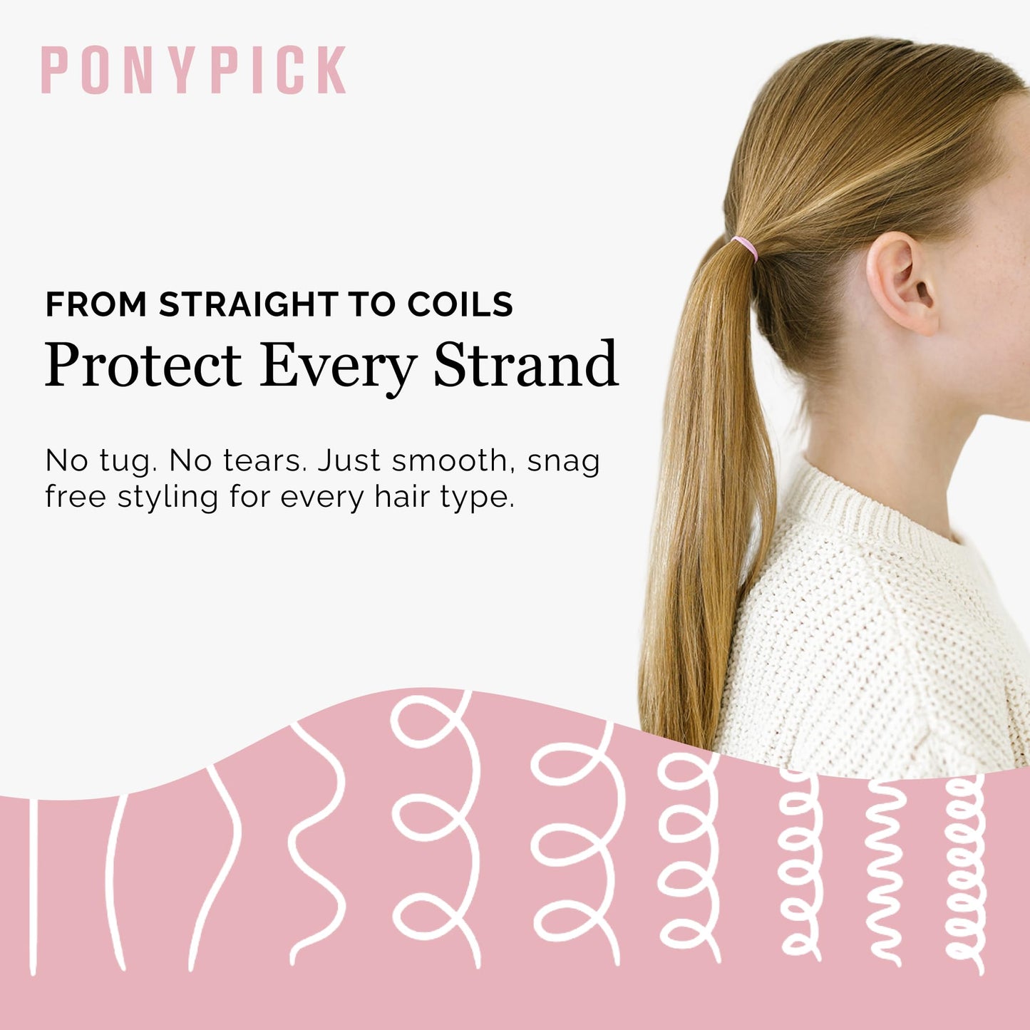 PONY PICK Clear Hair Elastics 1000 Pack | Strong Mini Hair Ties for Braids, Ponytails & Buns | No-Snag, Durable, Stretchy Elasti