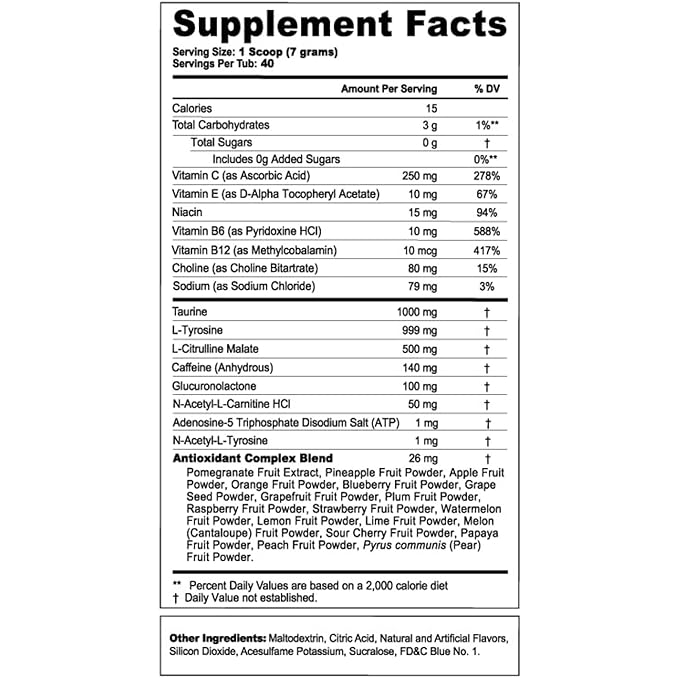 G Fuel Nuka Cola Energy Powder, Sugar Free, Clean Caffeine Focus Supplement, Water Mix, Tropical Citrus Berry Flavor, Focus Amino, Vitamin + Antioxidants Blend - 9.8 oz (40 Servings)