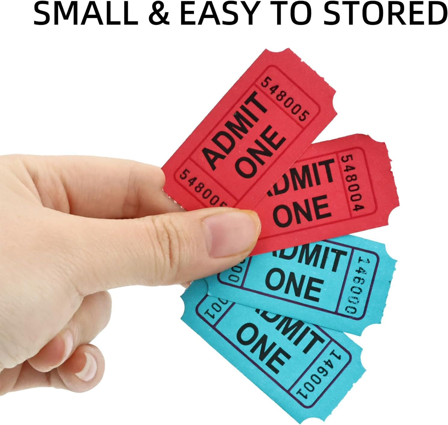 Raffle Tickets Roll - 2000 Tickets Single Roll for Fundraisers, Carnivals, Events - Durable Stub Design, Easy Tear & Organize(Blue)