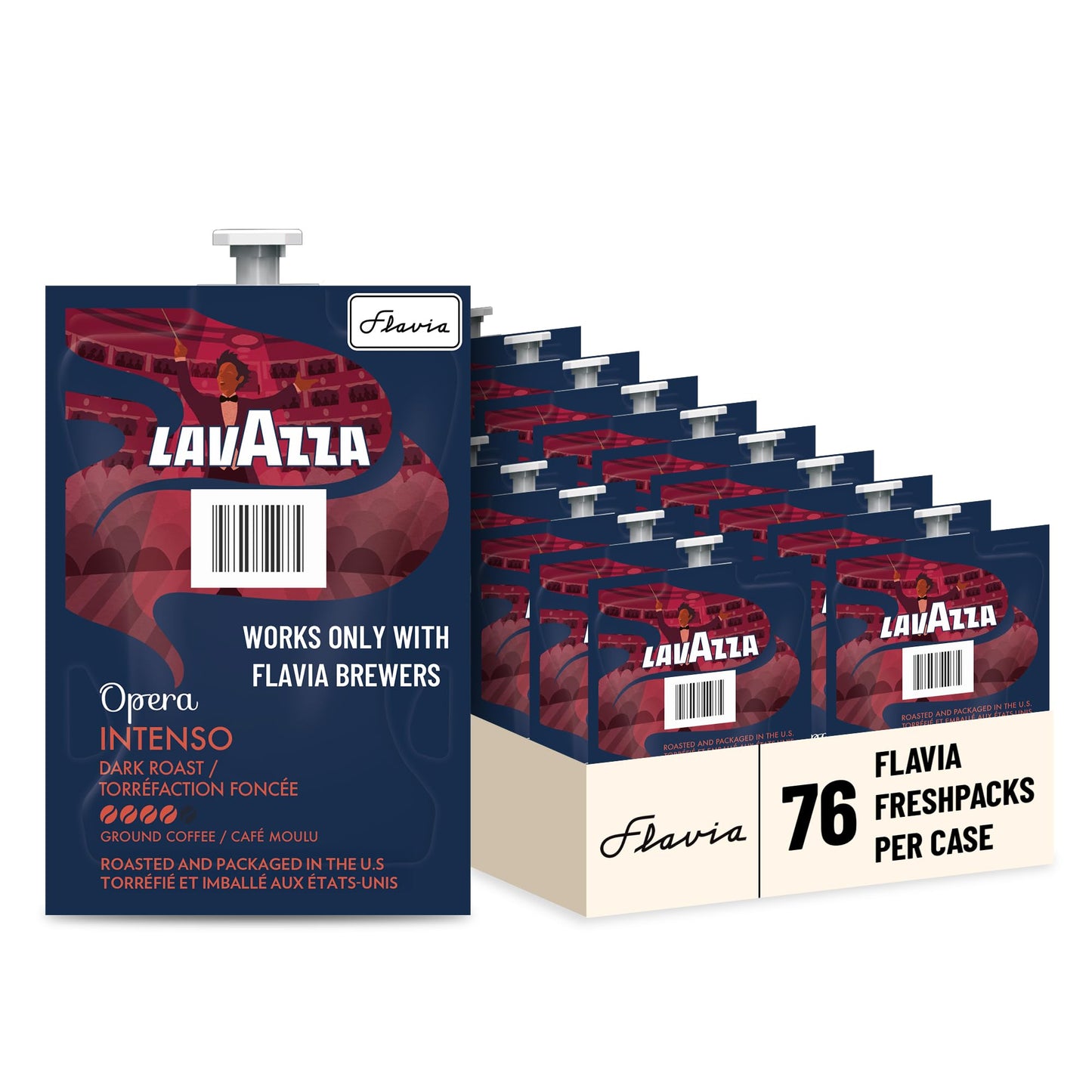 Flavia Lavazza Opera Intenso Coffee Freshpacks works only with Flavia malt-inspired Dark Roast (Case of 76)