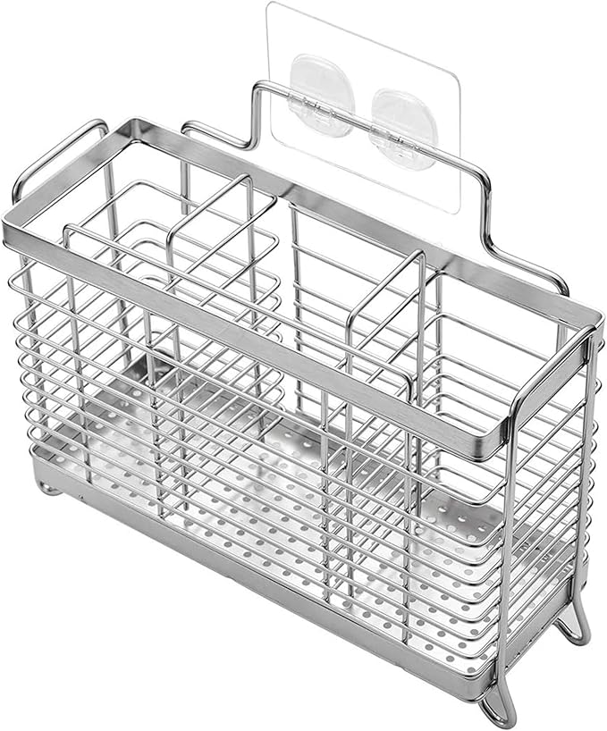 KESOL Utensil Holder Utensil Drying Rack Basket Holder with 3 Divided Compartments, Rust-Resistant
