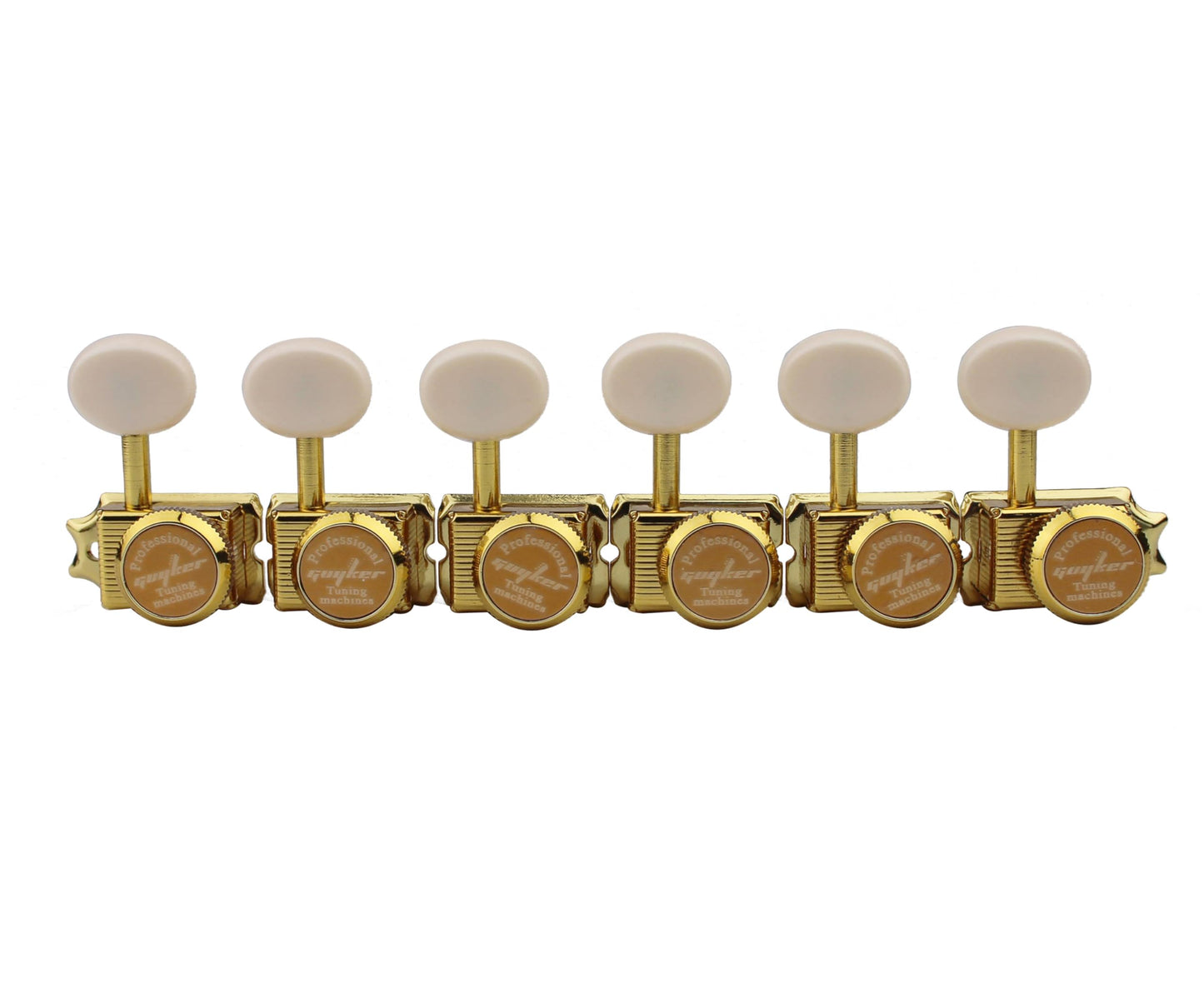 Guyker 6 Inline Vintage Guitar Lock String Tuners - Locking Tuning Key Pegs Machine Heads Replacement Parts for ST TL Style Elec