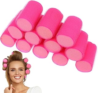 FOMIYES 12Pcs Foam Hair Rollers Self Adhesive Curlers for Women Heatless Sponge Rollers Flexible Hair Styling Tools for Ba...