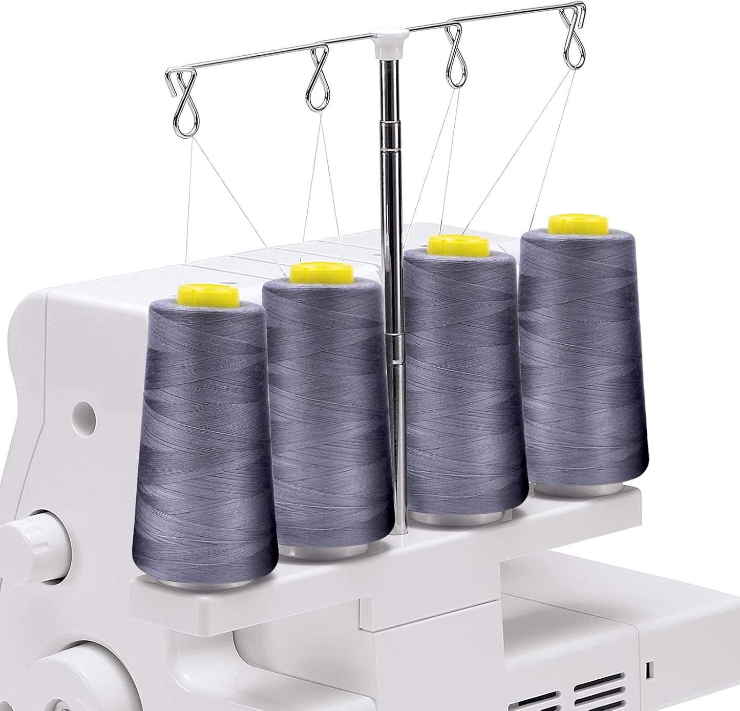 Tortoise 4 Cones of 3000 Yards Each Spool Thread for All Purpose, Serger, Overlock, Quilting, Sewing Machine - 100% Polyester - Light Blue