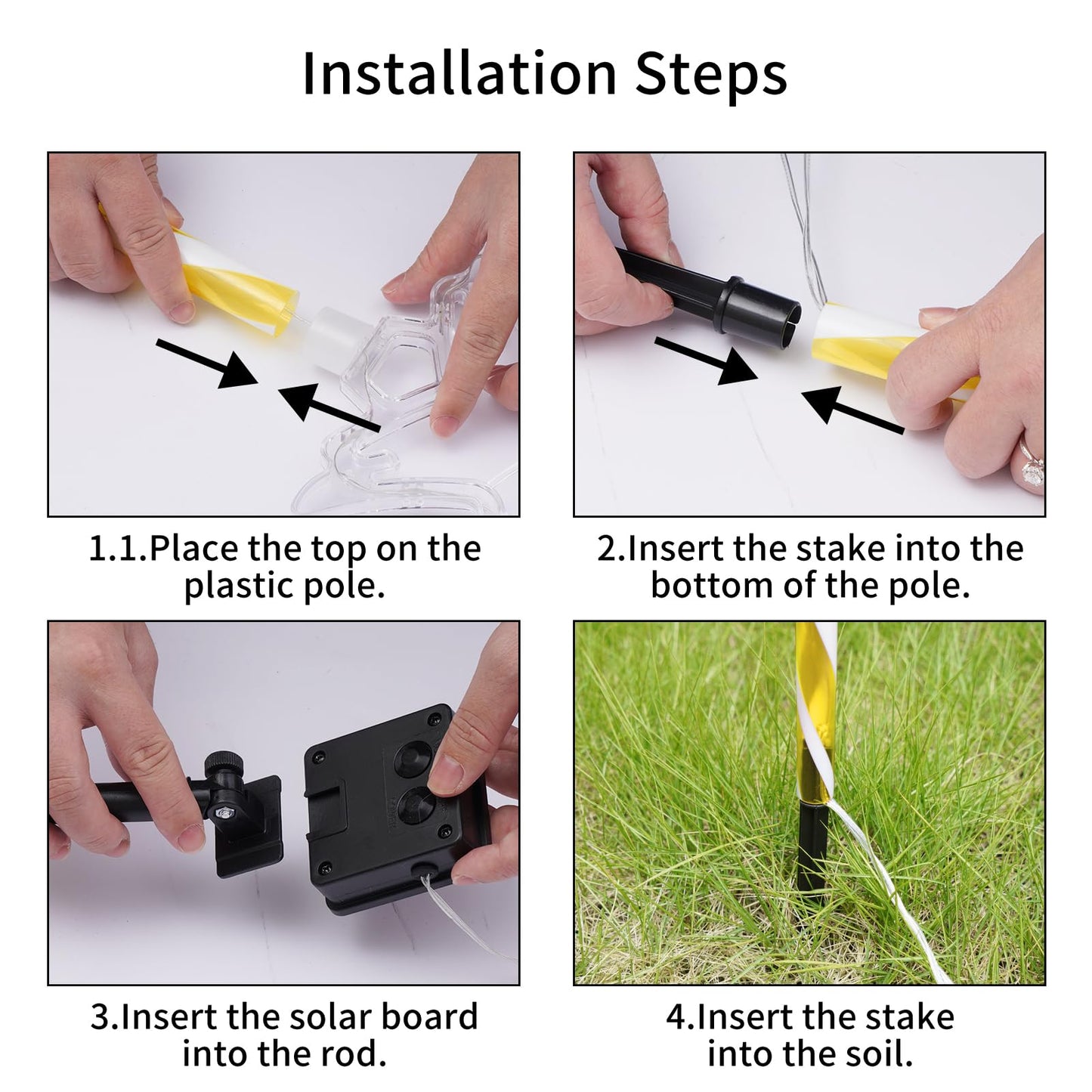 Christmas Solar Pathway Lights Outdoor Decorations 8 Modes Xmas Tree Candy Lights Waterproof Led Garden Stake Light For Walkway Yard Lawn Porch Holiday Decor 5-Pack (Yellow Tube Tree 5 Pack)