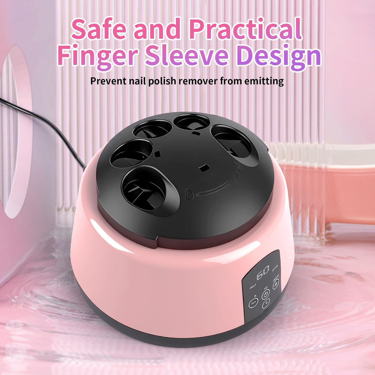 ANGNYA Electric Nail Soaking Bowl, Adjustable Temperature Gel Nail Polish Remover Machine Automatic Quick Remove Gel Steam Soak